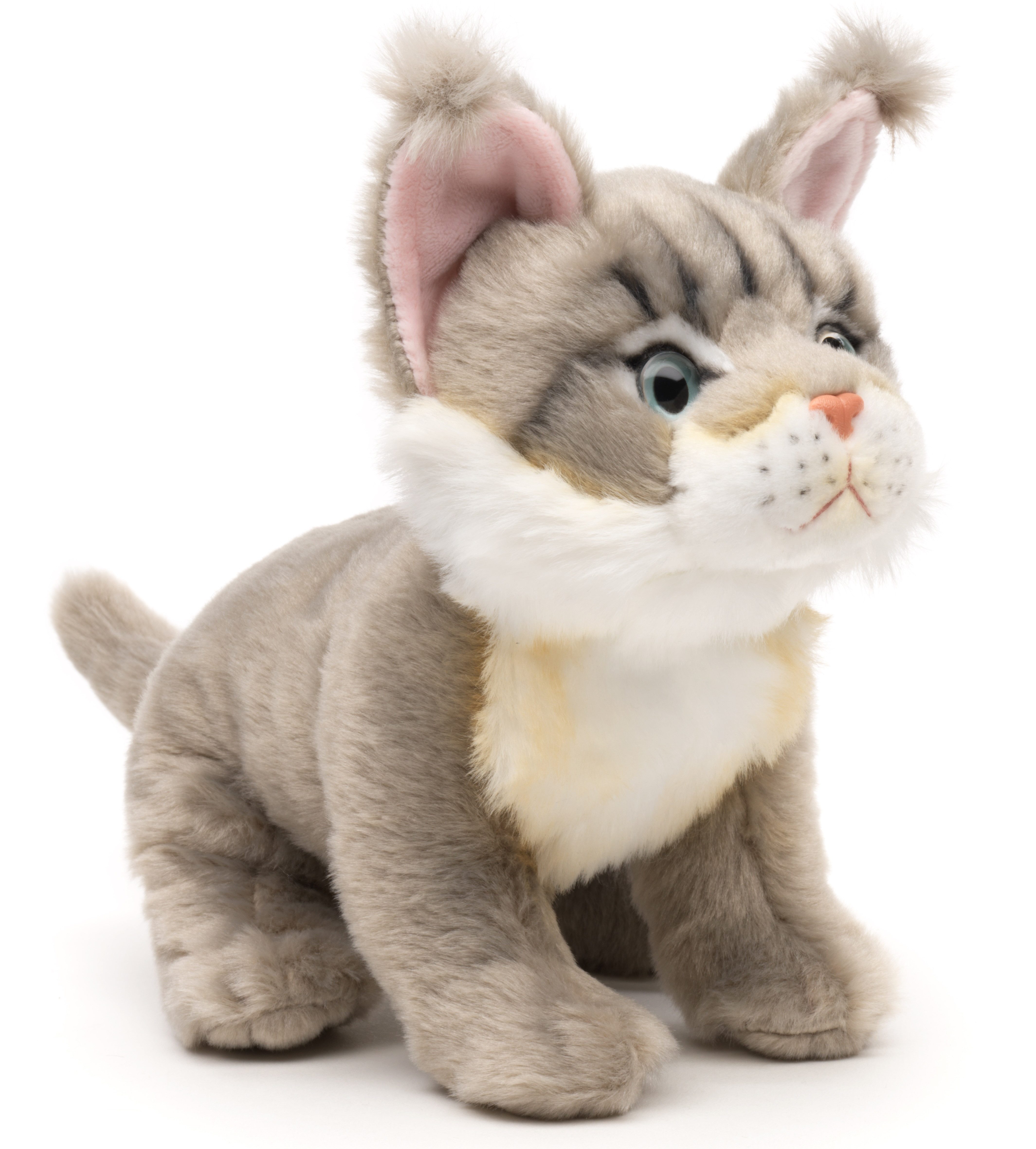 Uni-Toys Kuscheltier Maine-Coon-Katze, sitzend - braun od. grau - 18 cm (Höhe) - Plüschtier, zu 100 % recyceltes Füllmaterial