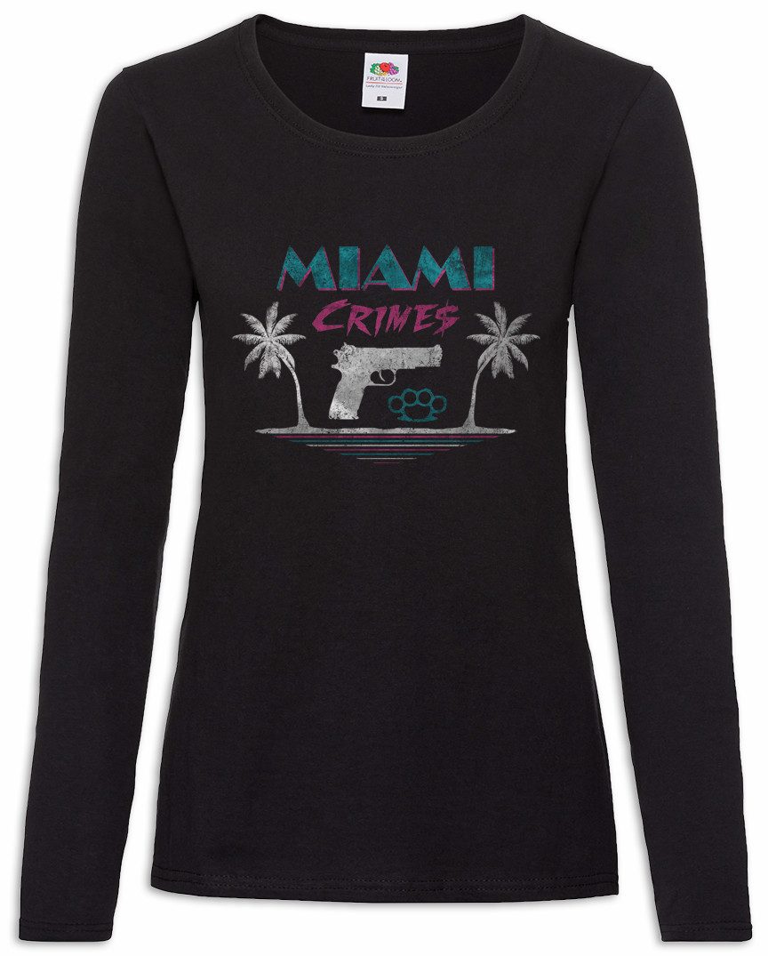 Urban Backwoods Langarmshirt Miami Crimes Damen Langarmshirt Urlaub Vice USA Florida Holidays Beach (1-tlg) Strand Meer Sea Sun
