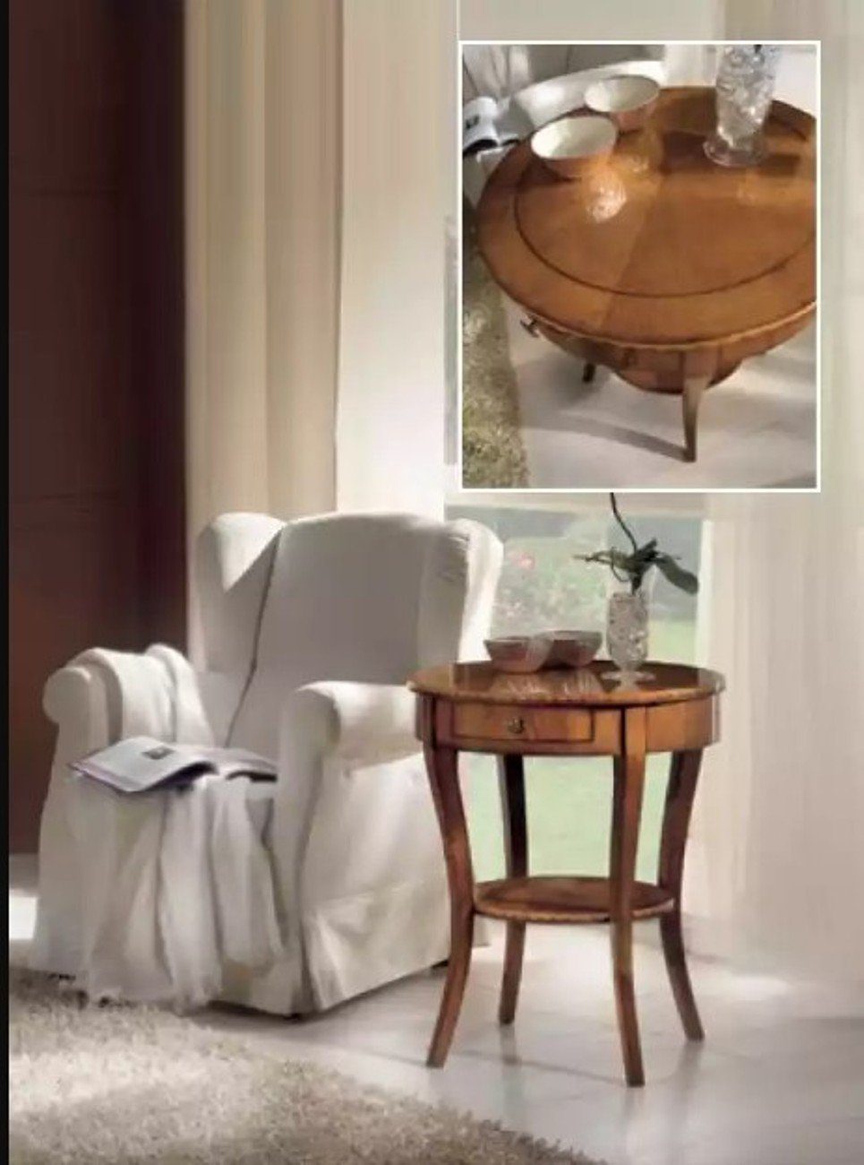 JVmoebel Beistelltisch Rund Design Couchtisch (1-St., Wohnzimmer nur in Kaffee Tisch 1x Europa Tische Beistelltisch), Made Beistell
