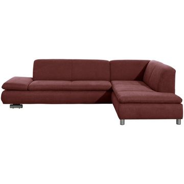 Max Winzer® Ecksofa Terrence Sofa 2,5-Sitzer links mit Ecksofa rechts Flachgewebe rot, 1 Stück, Made in Germany