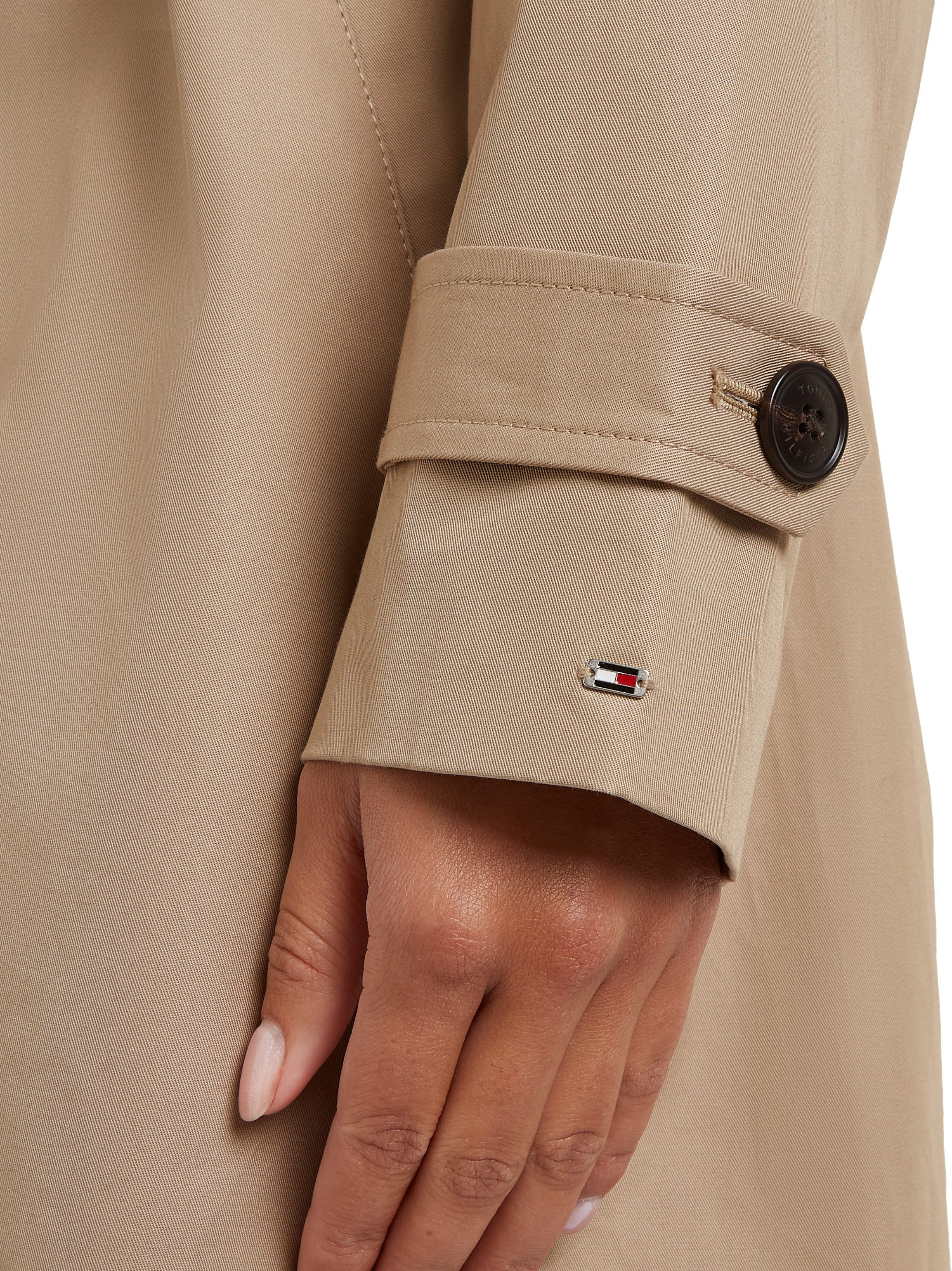 Tommy Hilfiger Langjacke HERITAGE SINGLE BREASTED TRENCH mit den typischen Trenchcoat-Details
