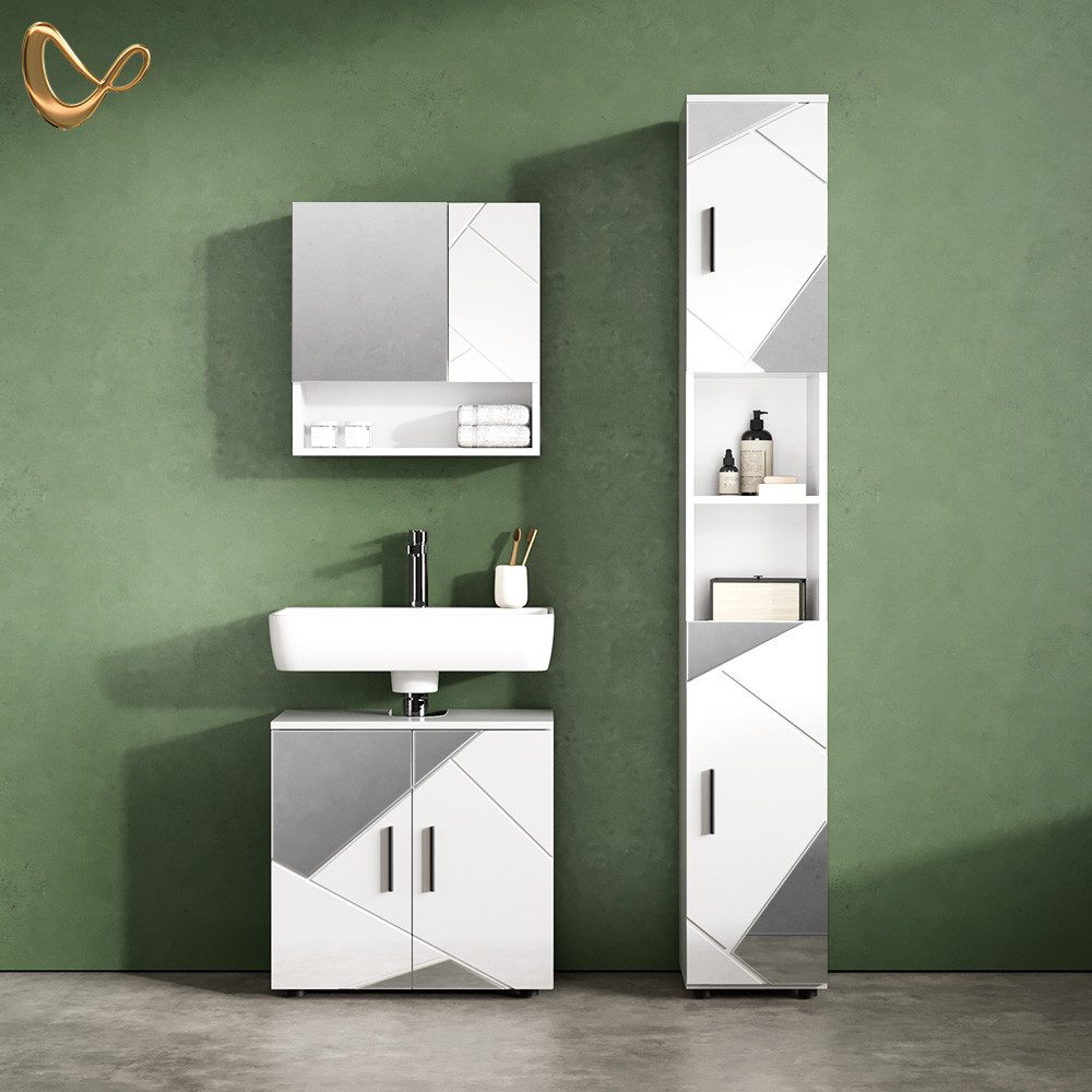 Livinity® Waschbeckenunterschrank Ronco, Weiß Hochglanz mit günstig online kaufen
