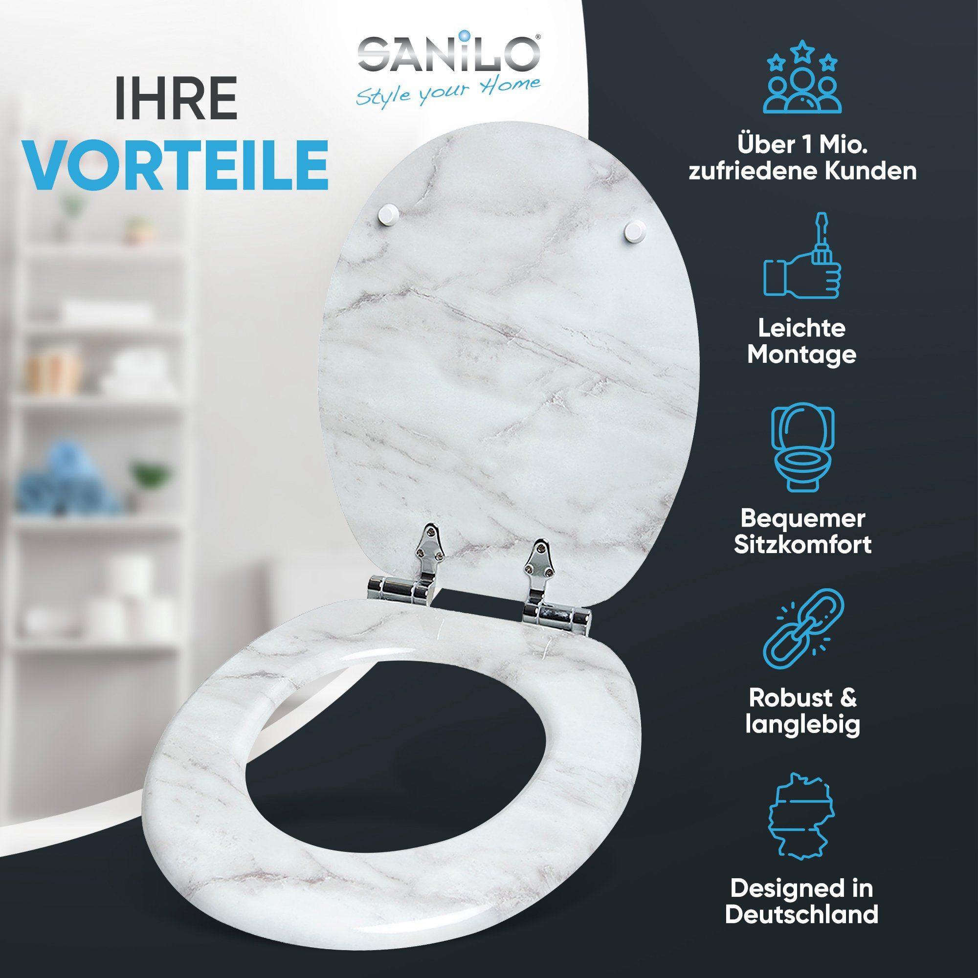 Sanilo WC-Sitz Marmor, mit Absenkautomatik, hochwertig günstig online kaufen