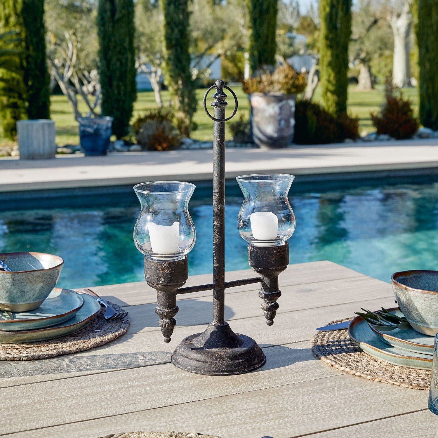 Mirabeau Windlicht Windlicht Oiusseau antikschwarz günstig online kaufen