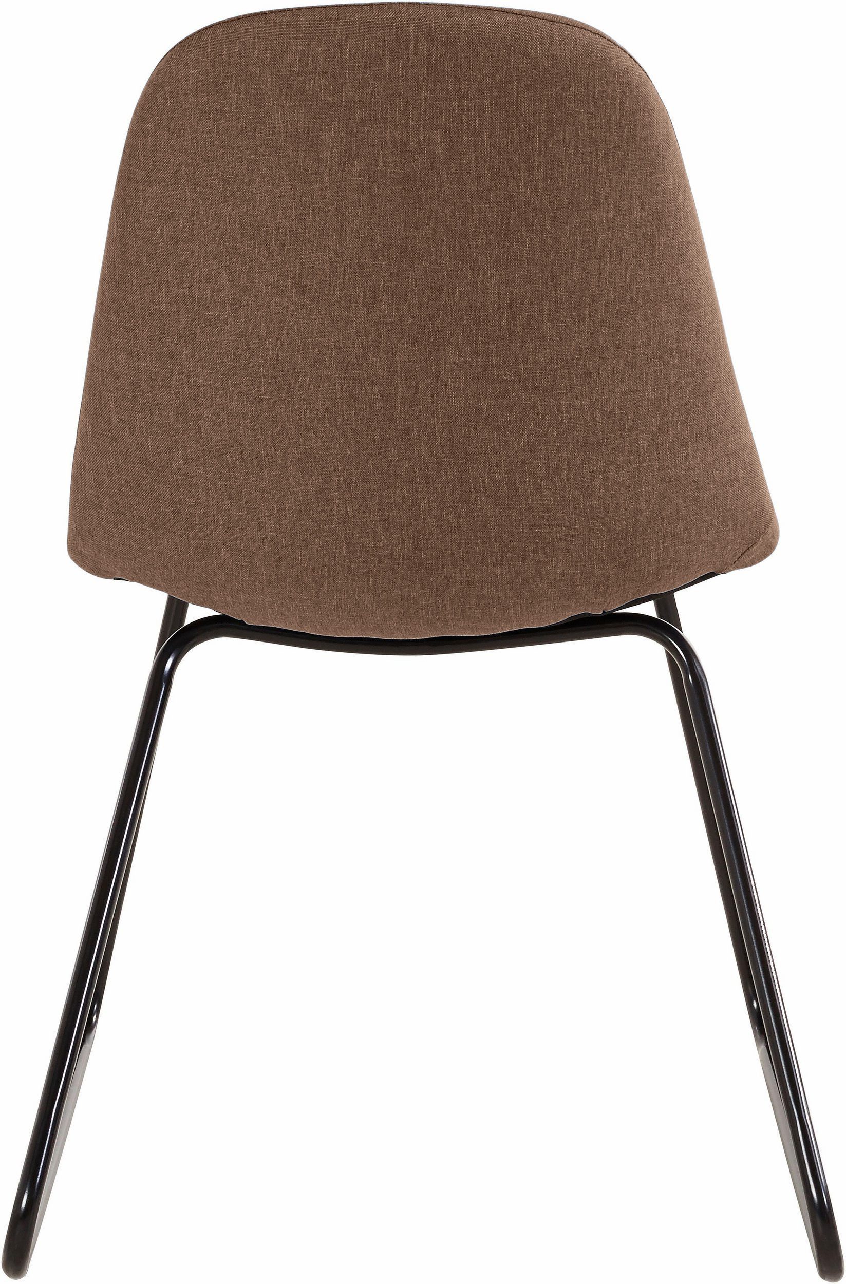 loft24 Esszimmerstuhl Colombo (2er-Set, 4 St), Küchenstuhl mit Kufengestell, Schalenstuhl, modern, Retro Design