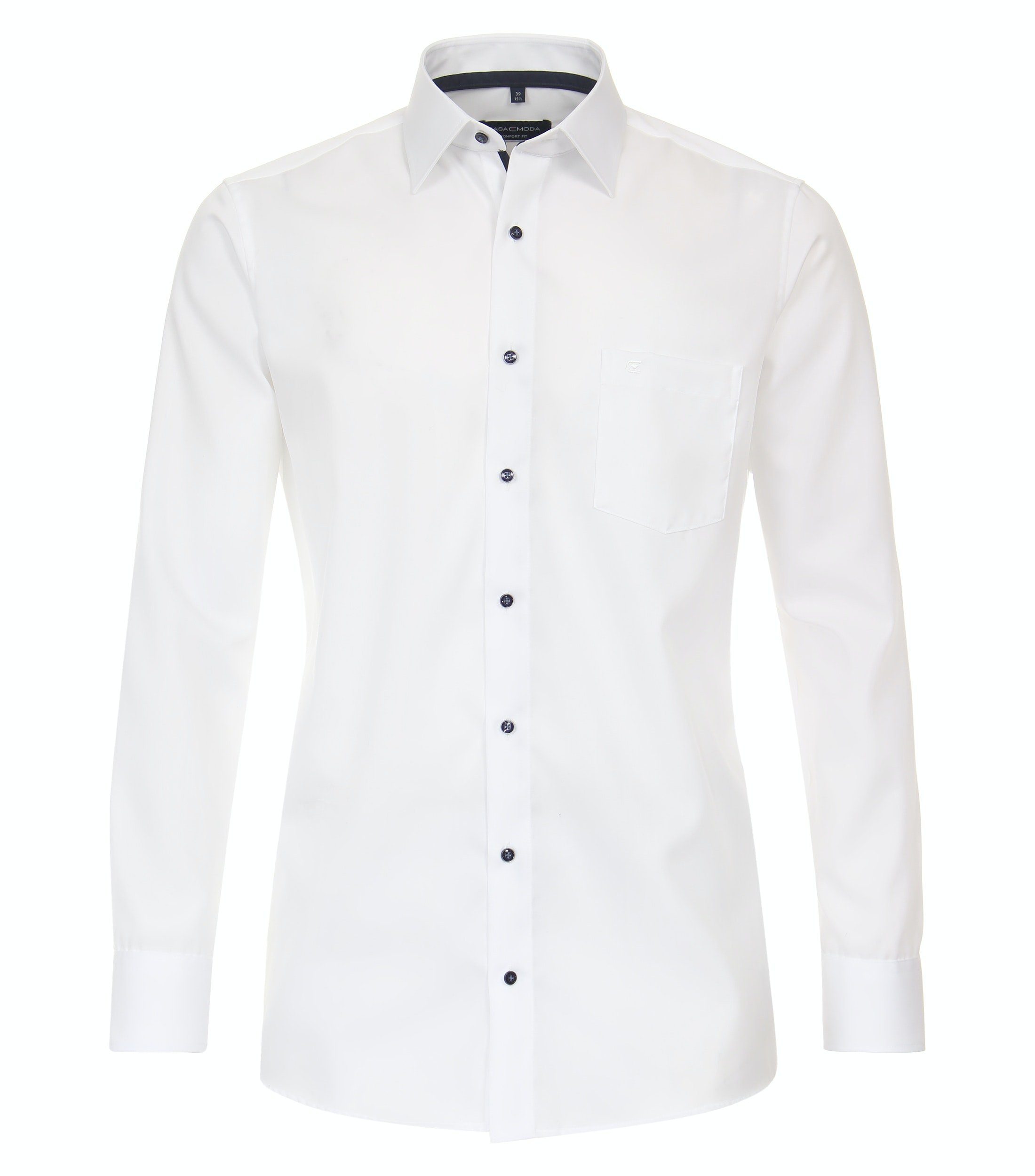 CASAMODA Businesshemd Businesshemd - Comfort Fit - Langarm - Einfarbig - Weiß Weiß (000)