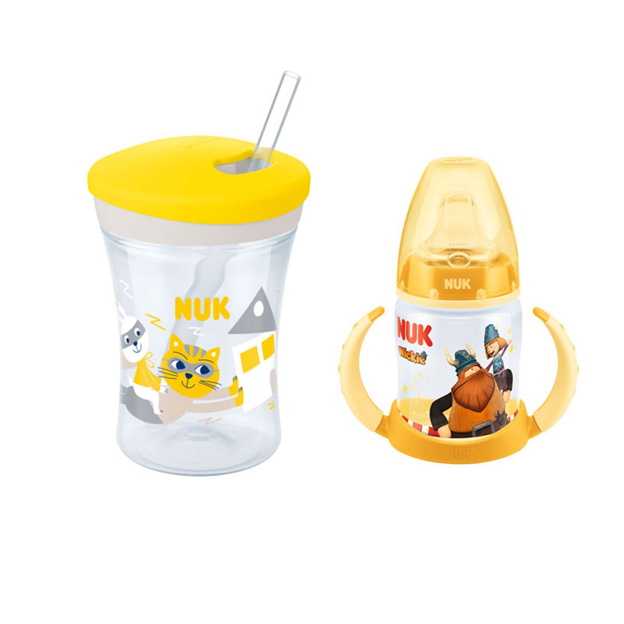 NUK Kinderbecher NUK Trinklernflaschen 150ml + Action Cup Trinkbecher 230 ml
