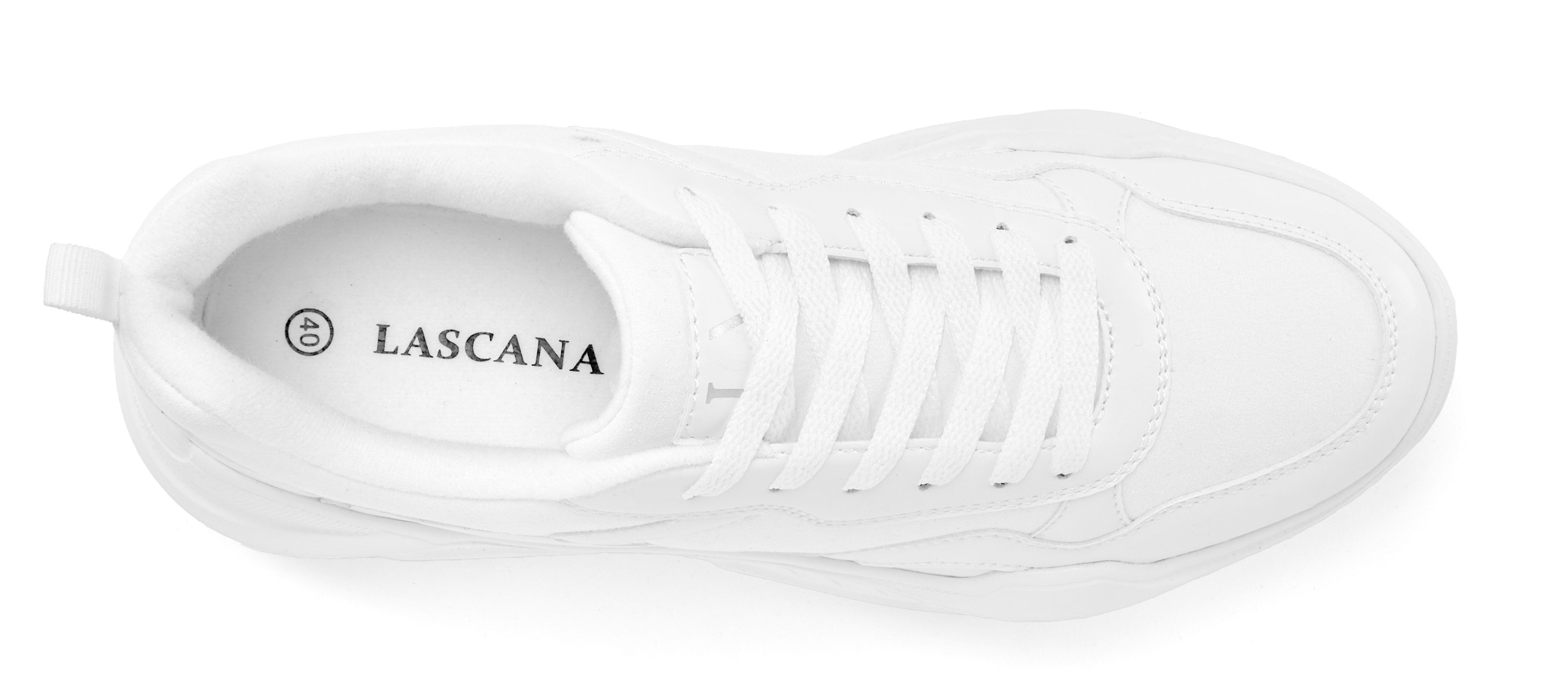 LASCANA Turnschuhe, Sneaker Halbschuh, Sportschuh, leichte Chunky Sohle, weiche Innensohle VEGAN