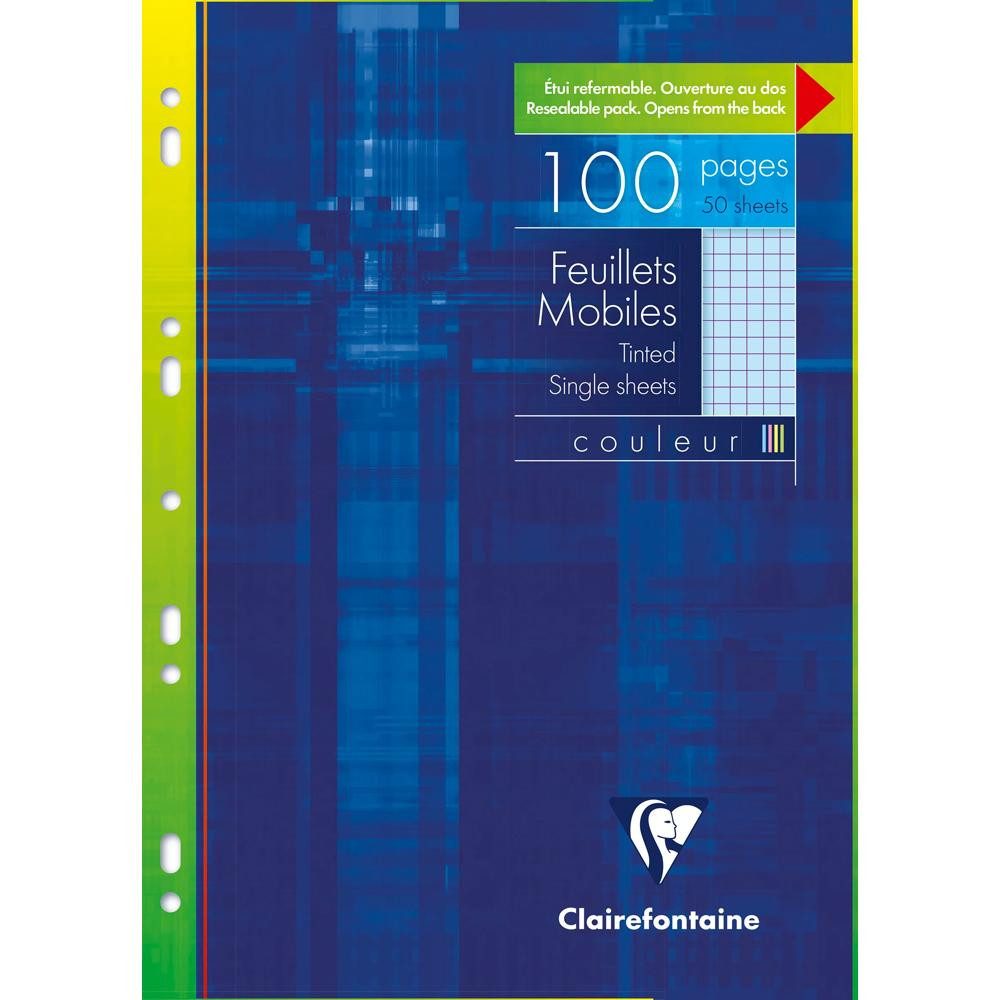 Ringbuchmappe Clairefontaine Ringbucheinlagen A4 kar 50Bl blau