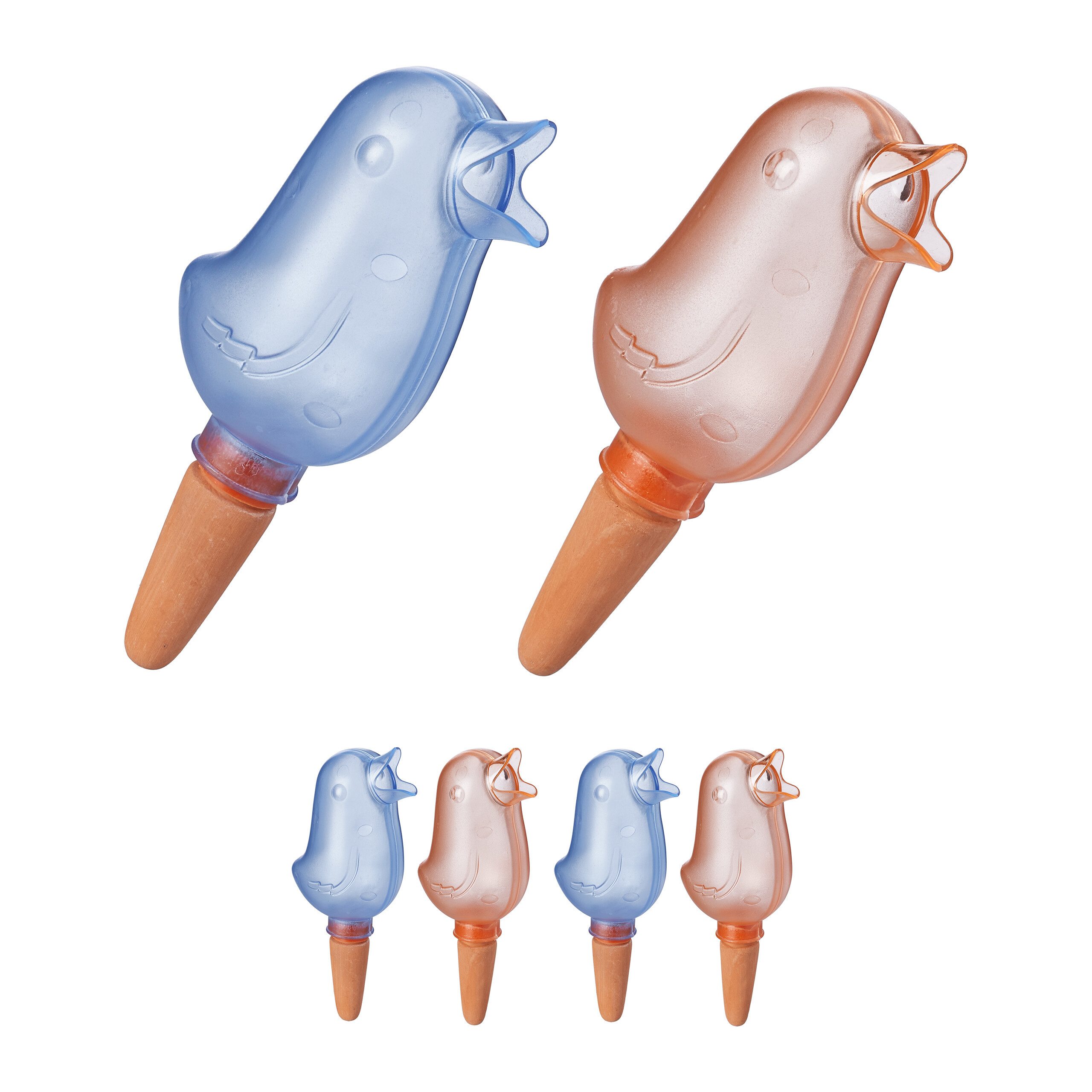 relaxdays Tropfer Tonkegel Vogel im Set, (6-tlg), 6er Pack