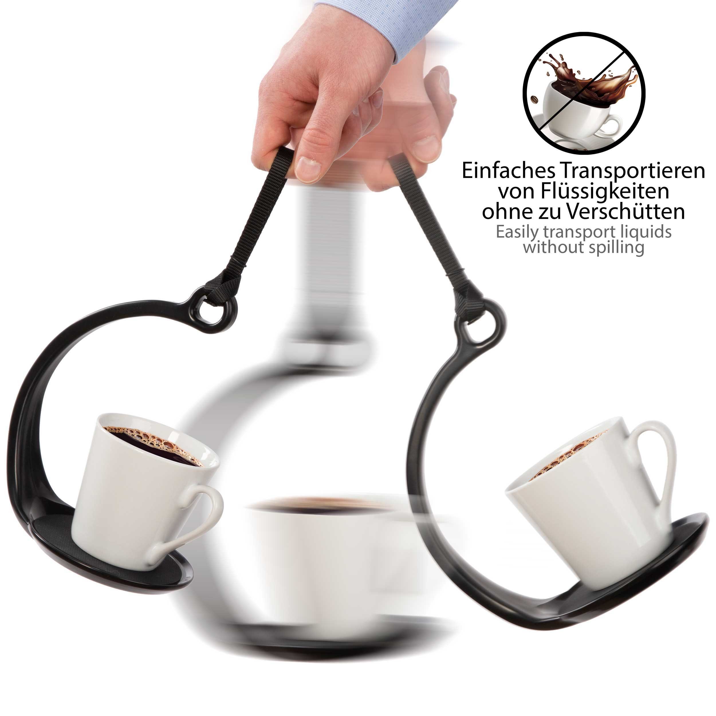 ONVAYA Träger Getränkehalter schwarz, Tassenhalter, Getränketräger, Becherhalter