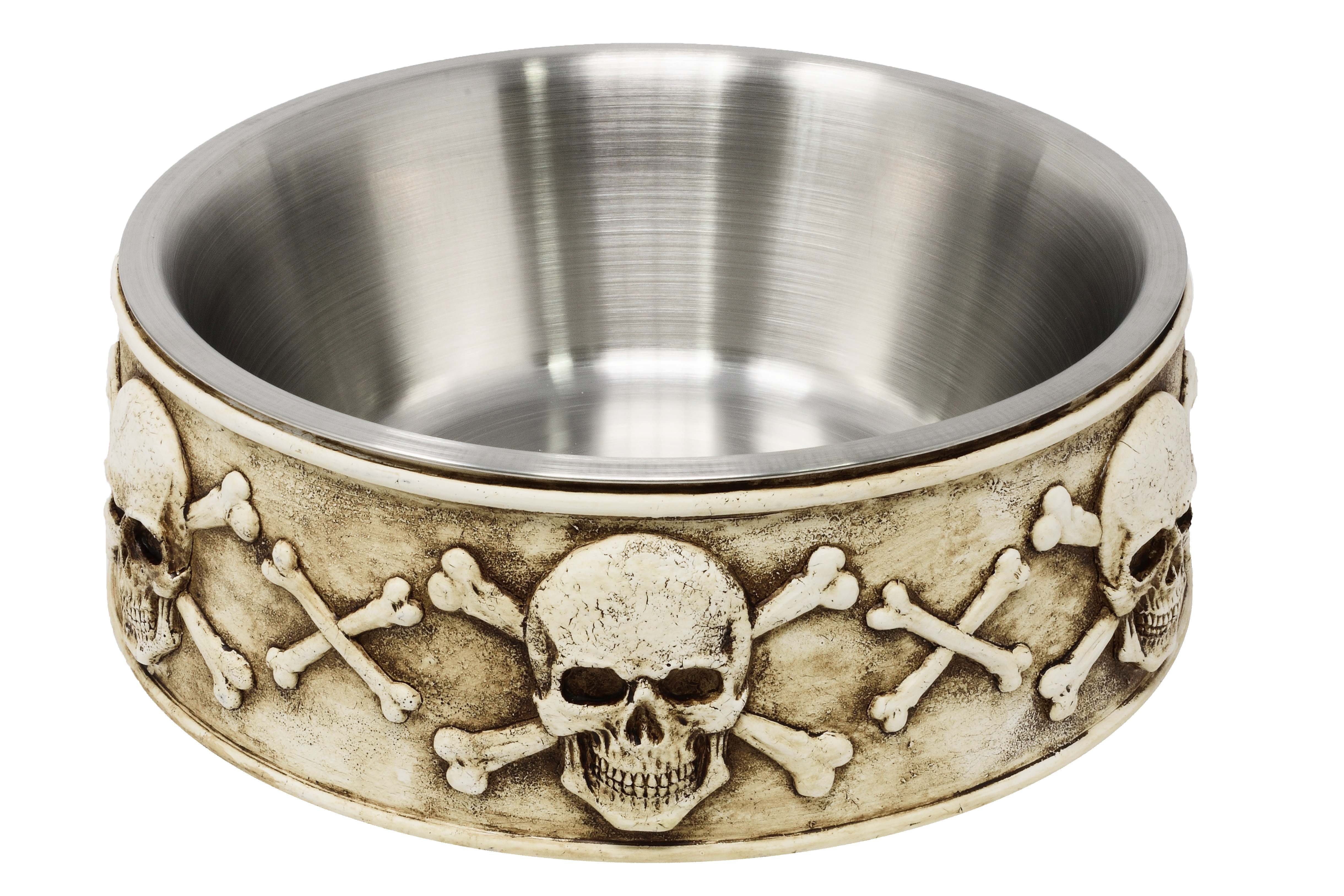 MystiCalls Futternapf Gothic Hunde Futterschüssel mit Totenköpfen - Futternapf