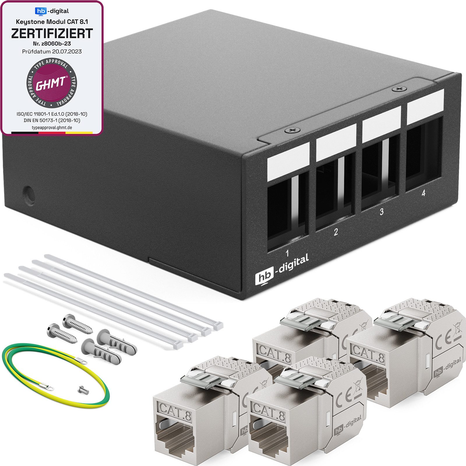 Patchpanel mit Keystone Cat 8 Netzwerk Patchfeld Netzwerk-Panel