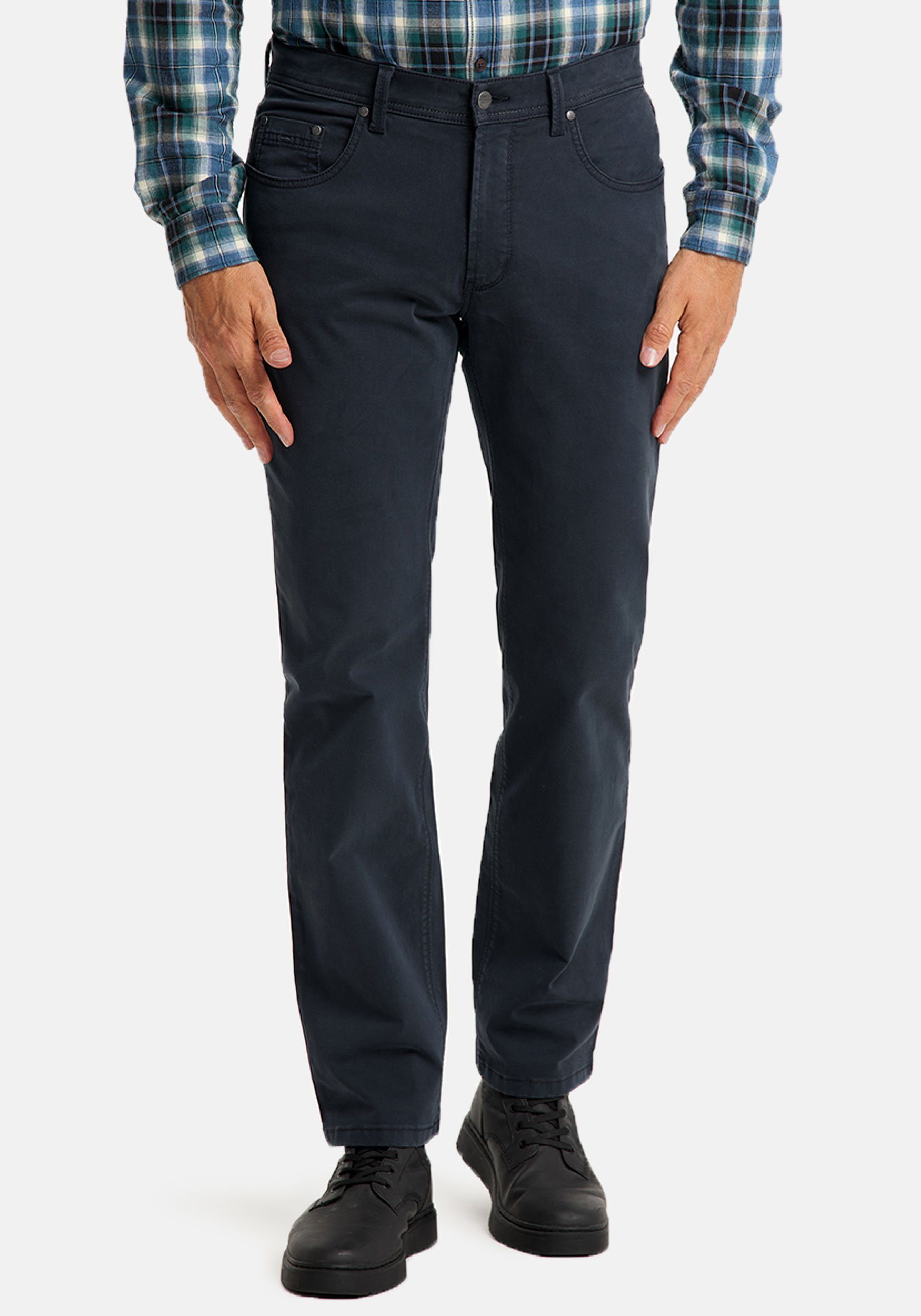 Pioneer Authentic Jeans 5-Pocket-Hose Rando Gabardine Flachgewebe, soft und elastisch Dunkelblau