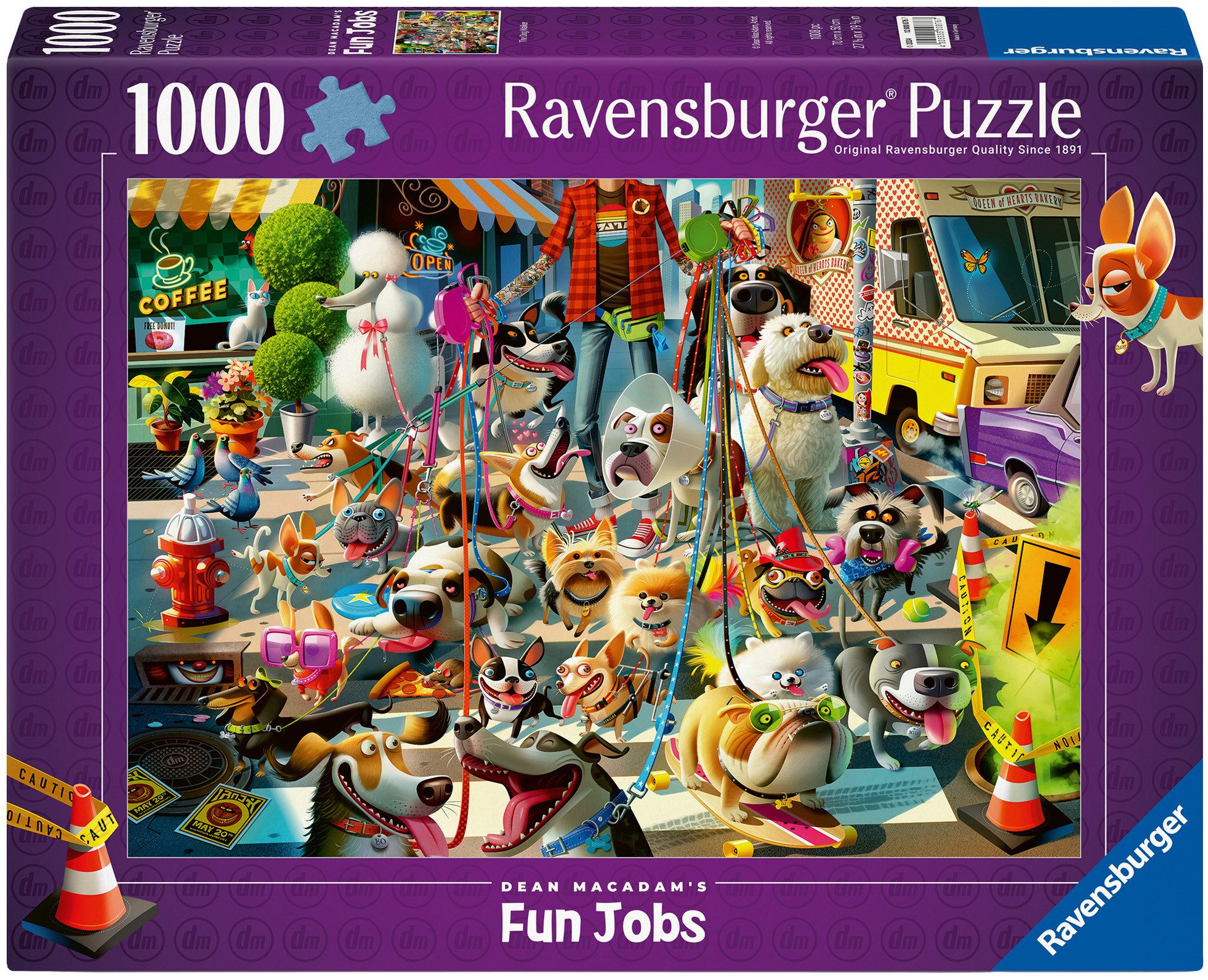 Ravensburger Puzzle Dean MacAdam: Vierbeiner auf Tour, 1000 Puzzleteile, Made in Germany