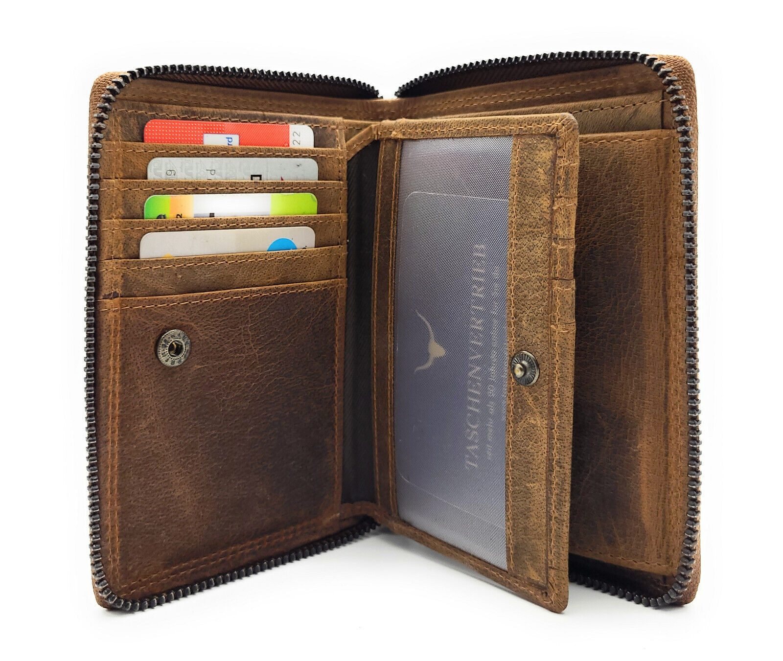 JOCKEY CLUB Geldbörse echt Leder Portemonnaie mit RFID Schutz vintage Hunte günstig online kaufen