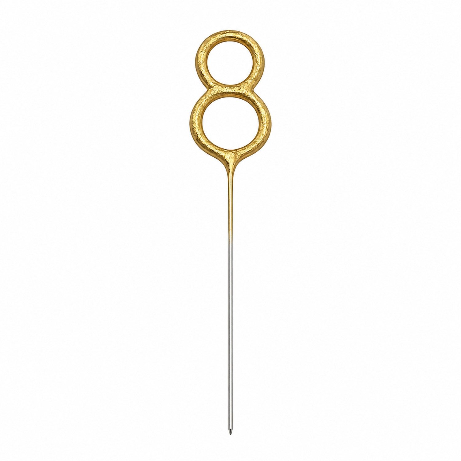 partydeco Geburtstagskerze Zahlen Wunderkerze 15 cm, Gold