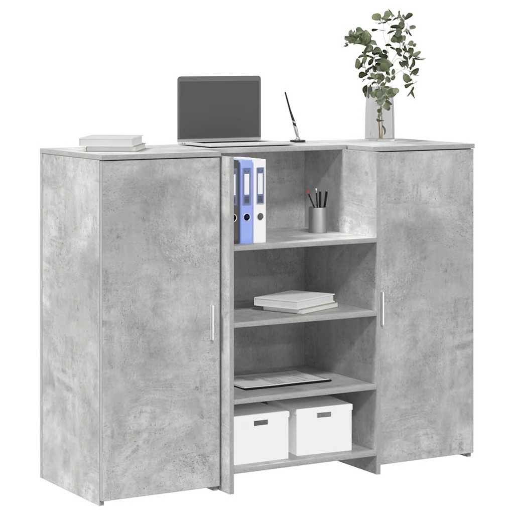 vidaXL Schreibtisch Empfangstheke Betongrau 135x50x103,5 cm Holzwerkstoff