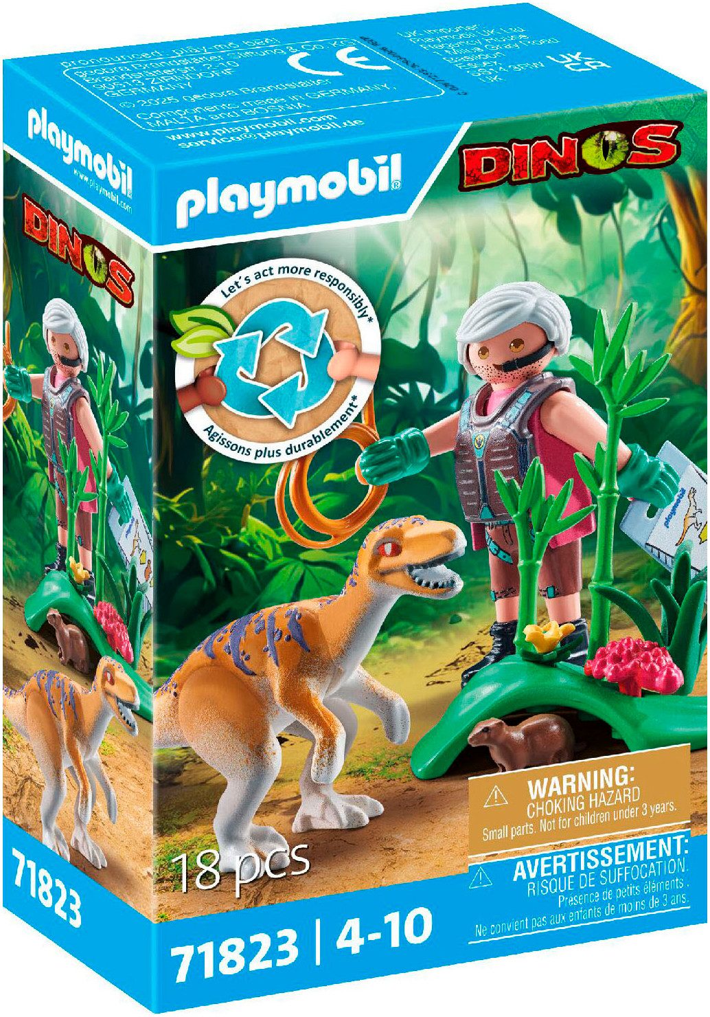 Playmobil® Velociraptor (71823), Playmobil Dinos Konstruktions-Spielset, günstig online kaufen