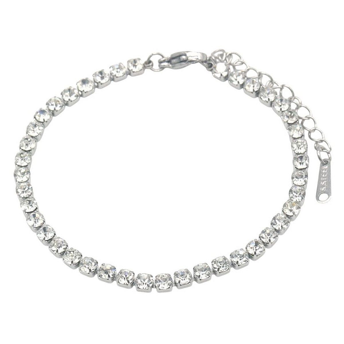 KARMA Tennisarmband Damen Kristall Armband verstellbar Silber oder Gold Kri günstig online kaufen