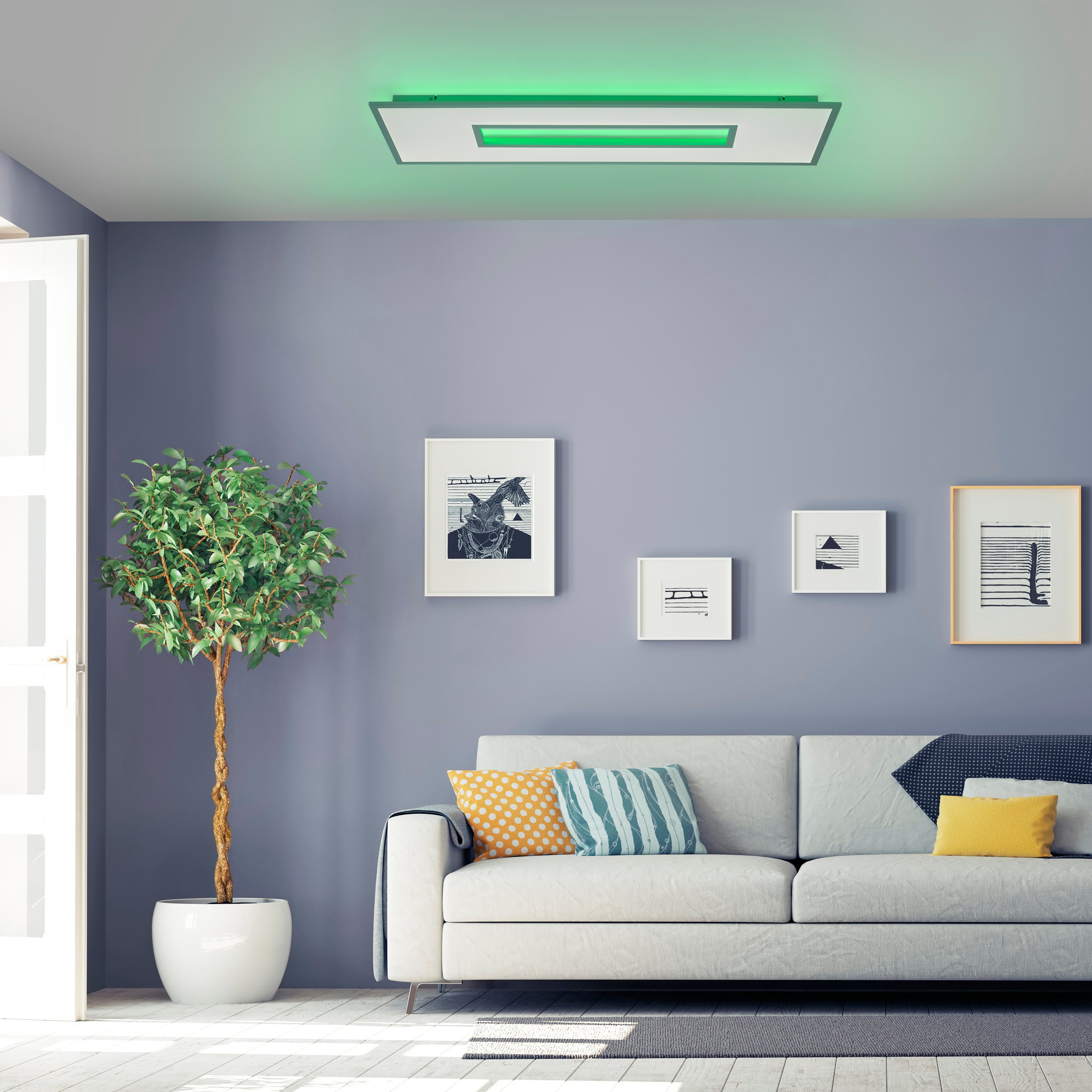 Leuchten Direkt LED Deckenleuchte RECESS, Fernbedienung LED integriert, vom fest nach warmweiß - kaltweiß, dimmbar Trennung Dimmfunktion, Netz, Memory, über