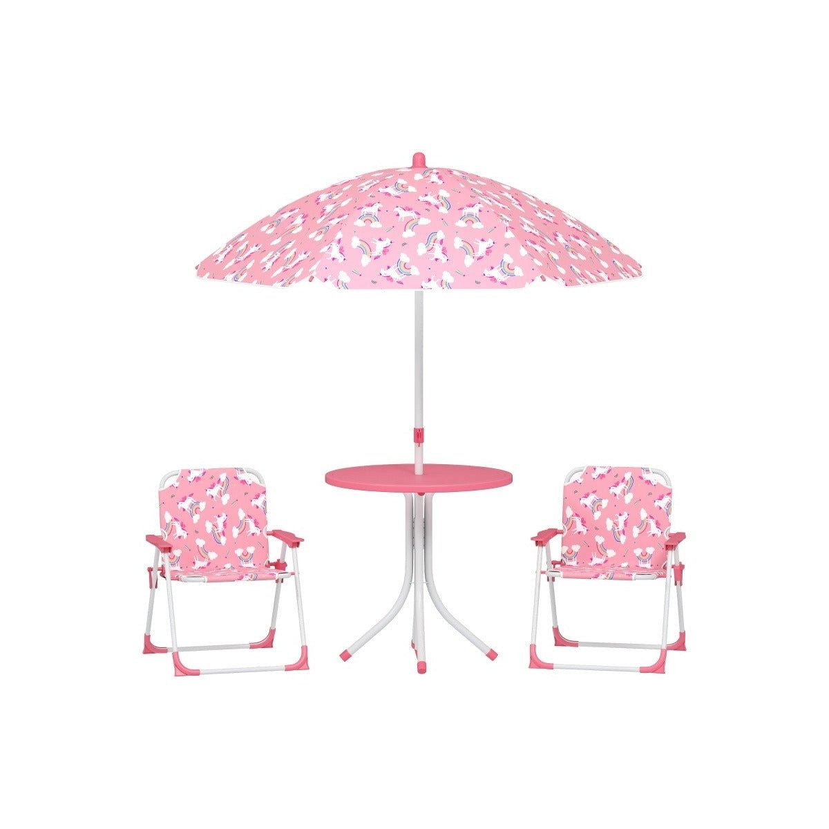 SIKAINI Garten-Kindersitzgruppe Garten-Kindersitzgruppe, in Rosa, aus Polyester, (Set, 1-tlg., Mehrteiliges Kindermoebel-Set), Tisch