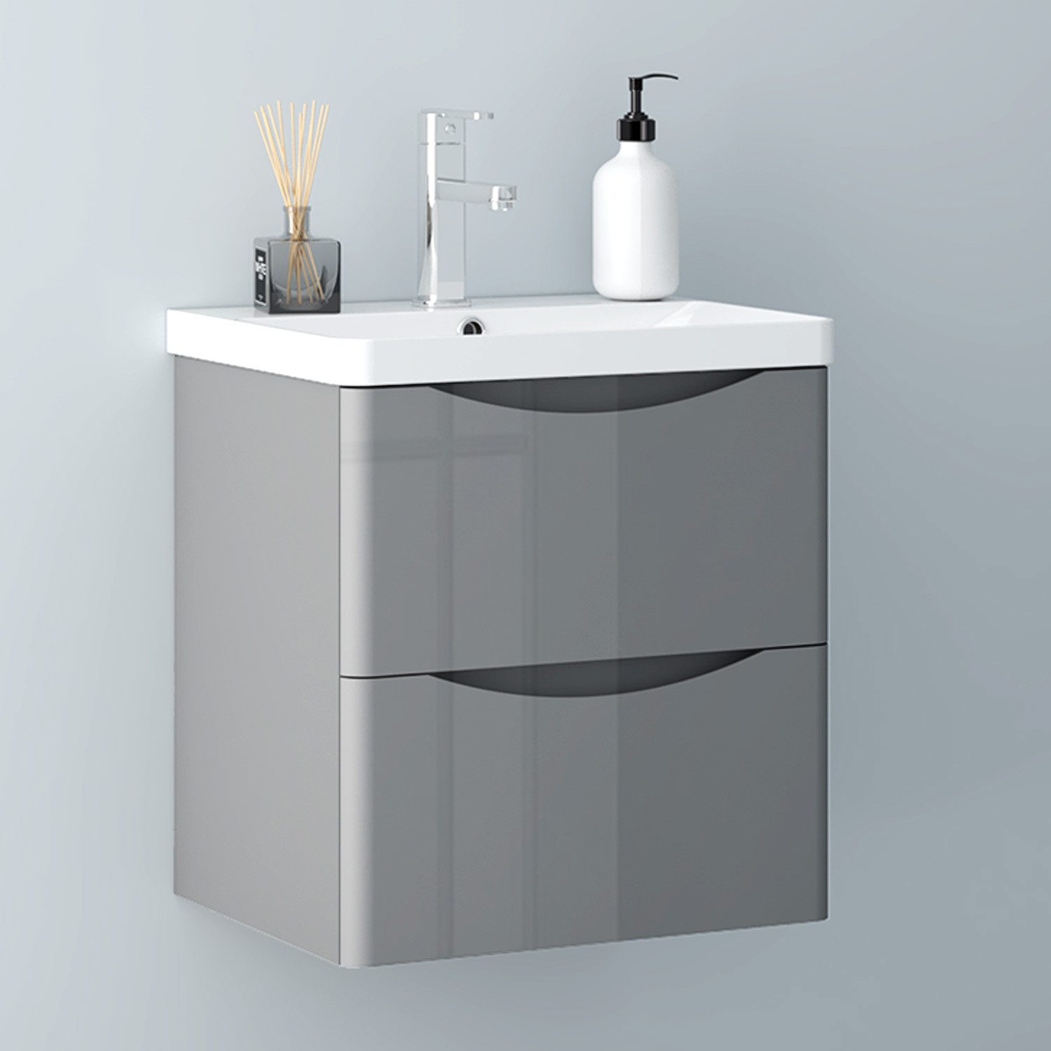 Aica Sanitär Waschtisch Unterschrank Waschbecken MDF Badmöbel Waschbeckenunterschrank