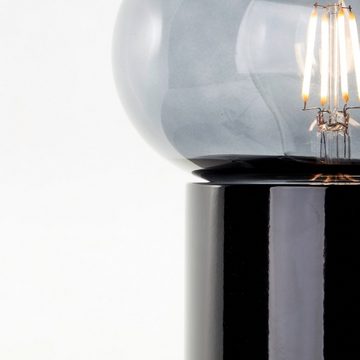 Brilliant Tischleuchte Knut, ohne Leuchtmittel, mit Rauchglas, 22 cm Höhe, E27, schwarz matt