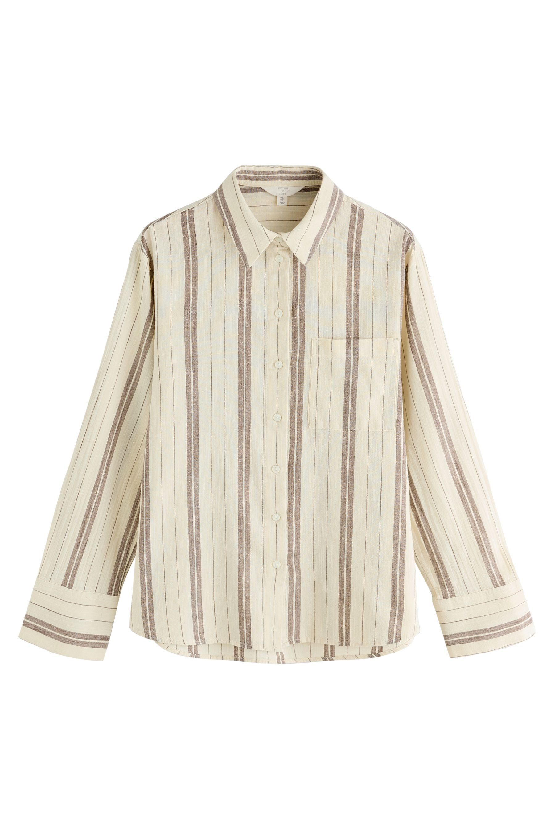 Next Langarmhemd Relaxed Fit Langarm-Hemd mit Leinen (1-tlg)