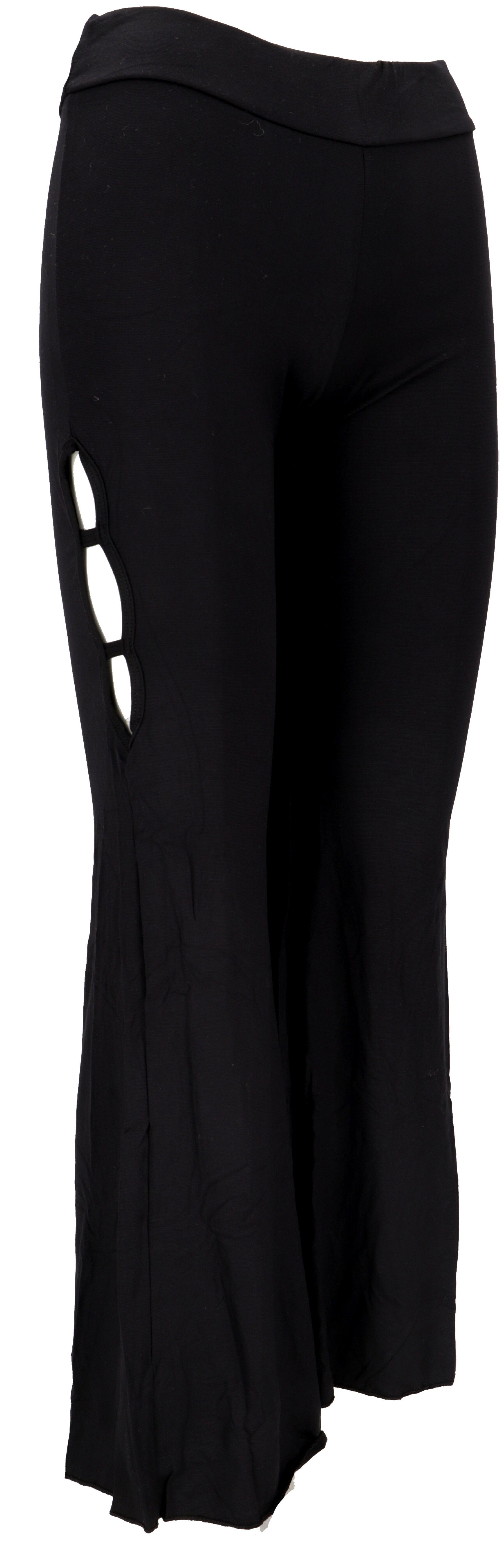 Guru-Shop Hose & Shorts Leggings mit Schlag, Boho Schlaghose cut out -.. alternative Bekleidung – Bild 5 von 5