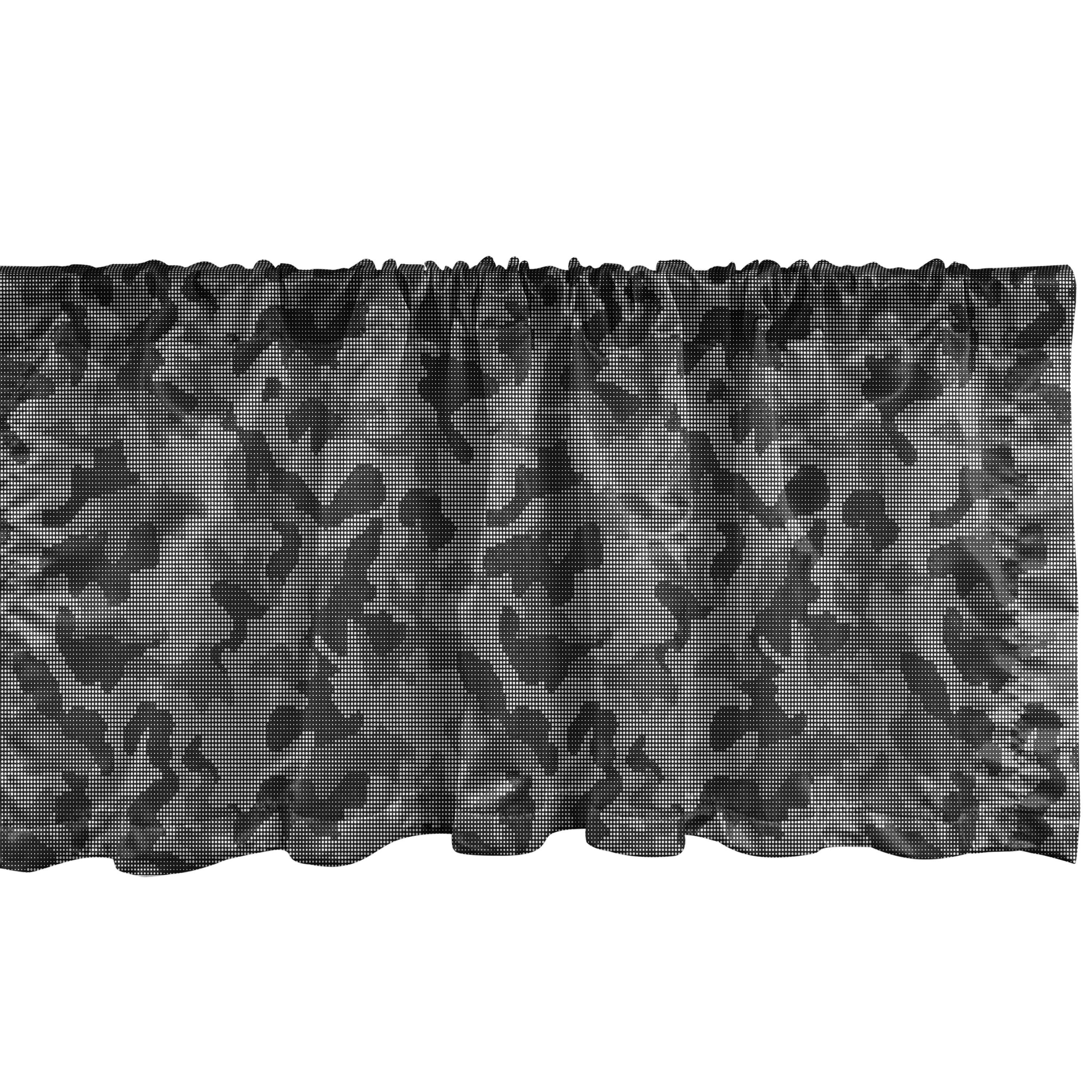 Scheibengardine Vorhang Volant für Küche Schlafzimmer Dekor mit Stangentasche, Abakuhaus, Microfaser, Abstrakt Camouflage-Muster-Grafik