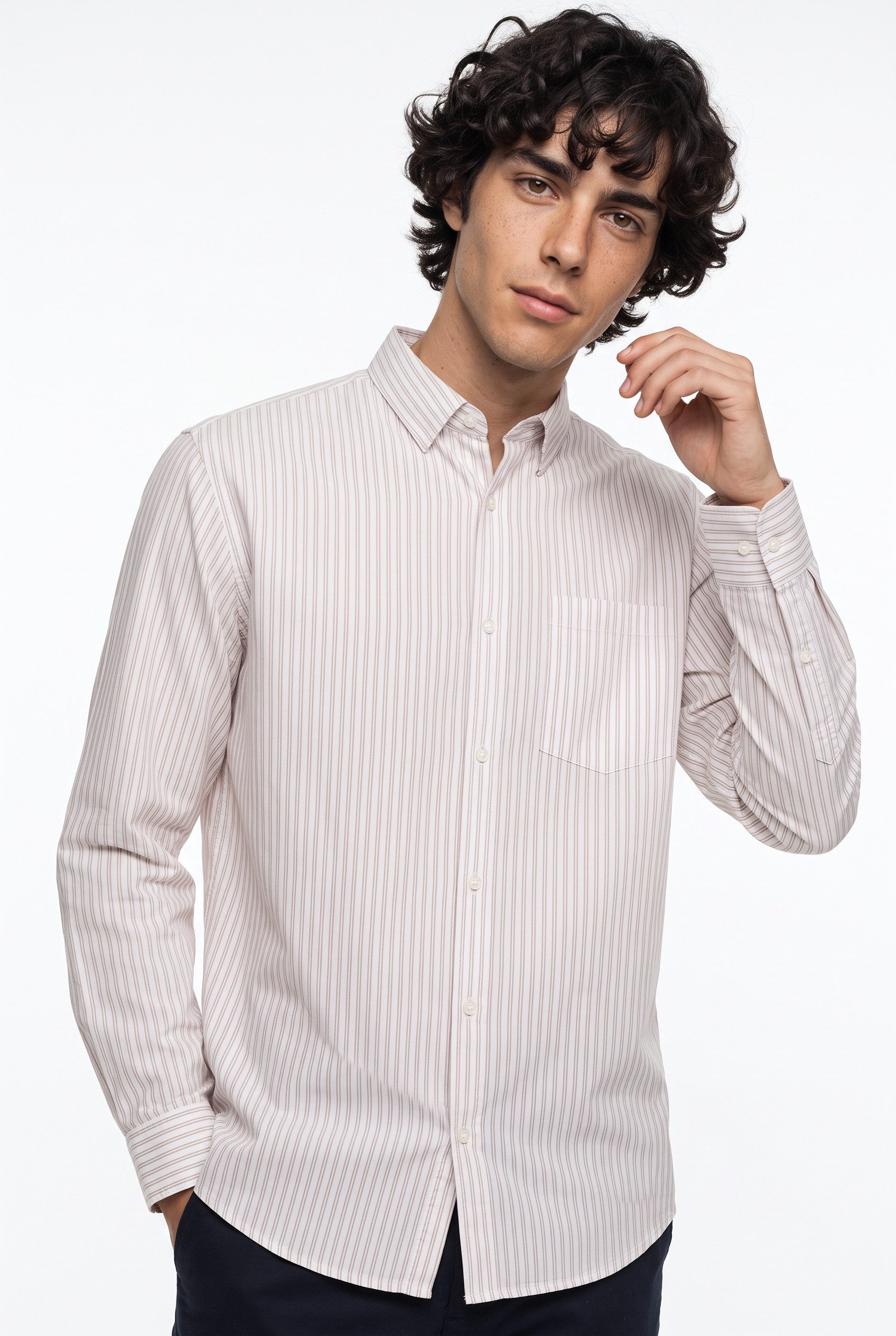 Jack & Jones Langarmhemd JJCOLE POPLIN STRIPE SHIRT LS