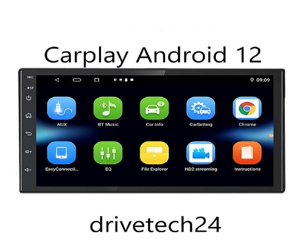 GABITECH 7 zoll 2 DIN android 12 Autoradio GPS Navil USB FM CARPLAY  Autoradio