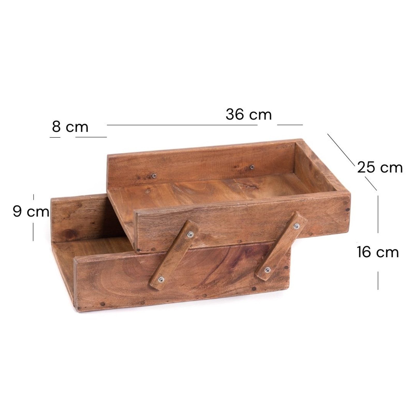 Thumbnail - DESIGN DELIGHTS Aufbewahrungsbox DOKUMENTENABLAGE "SLIDE", Altholz massiv Holz, 2 Fächer, Büro Organi