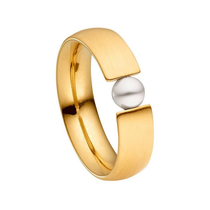 Heideman Fingerring Globus goldfarbend (Ring 1-tlg. inkl. Geschenkverpackung) Spannring mit Perle