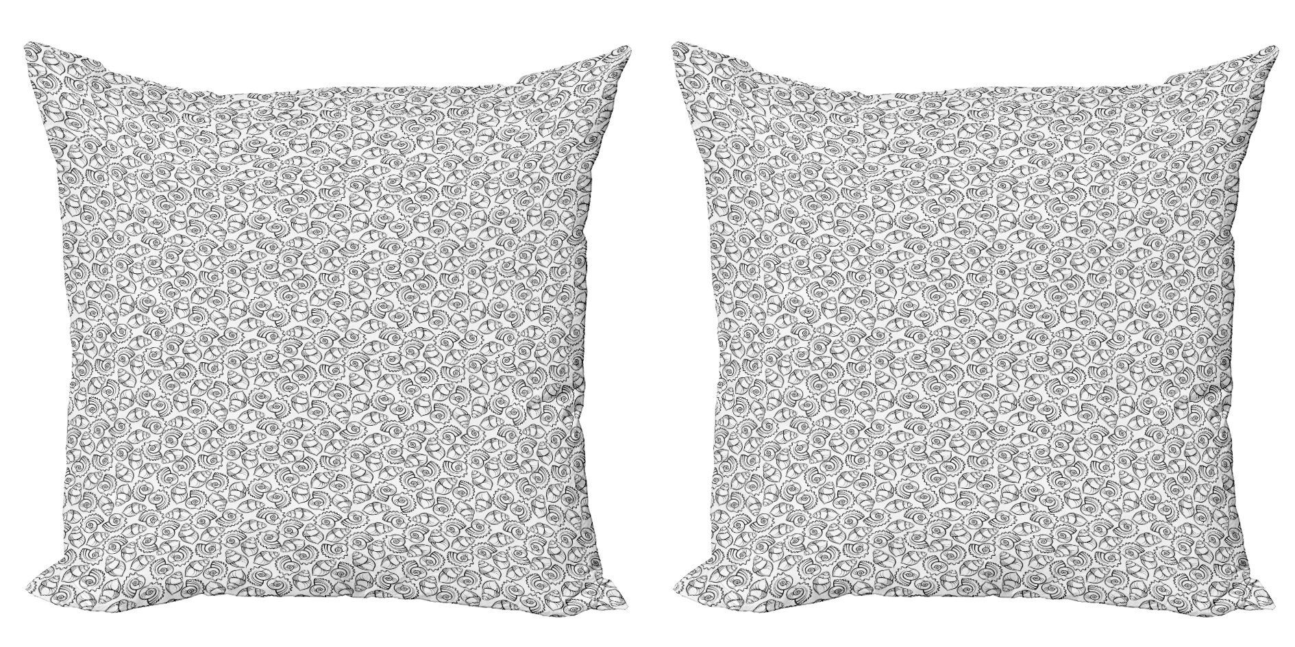 Kissenbezüge Modern Accent Doppelseitiger Digitaldruck, Abakuhaus (2 Stück), Schale Monochrome Cockleshell Sea