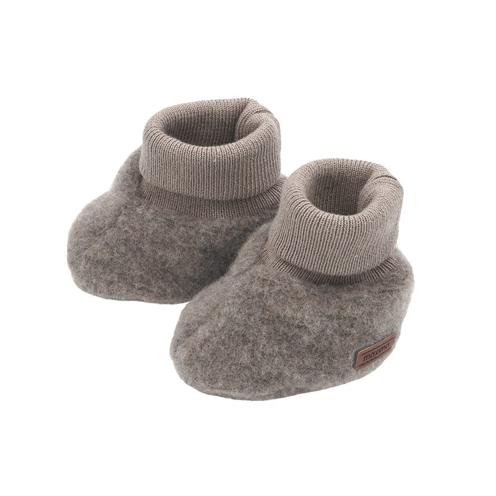 MAXIMO GOTS BABY-Schuhe, Wollfleece Strickbund Krabbelschuh (2-tlg)
