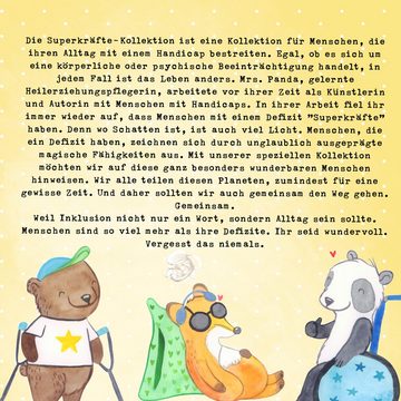 Mr. & Mrs. Panda Becher Panda Muskelatrophie - Weiß - Geschenk, Emaille Campingbecher, Spinal, Emaille, Korrosionsbeständig