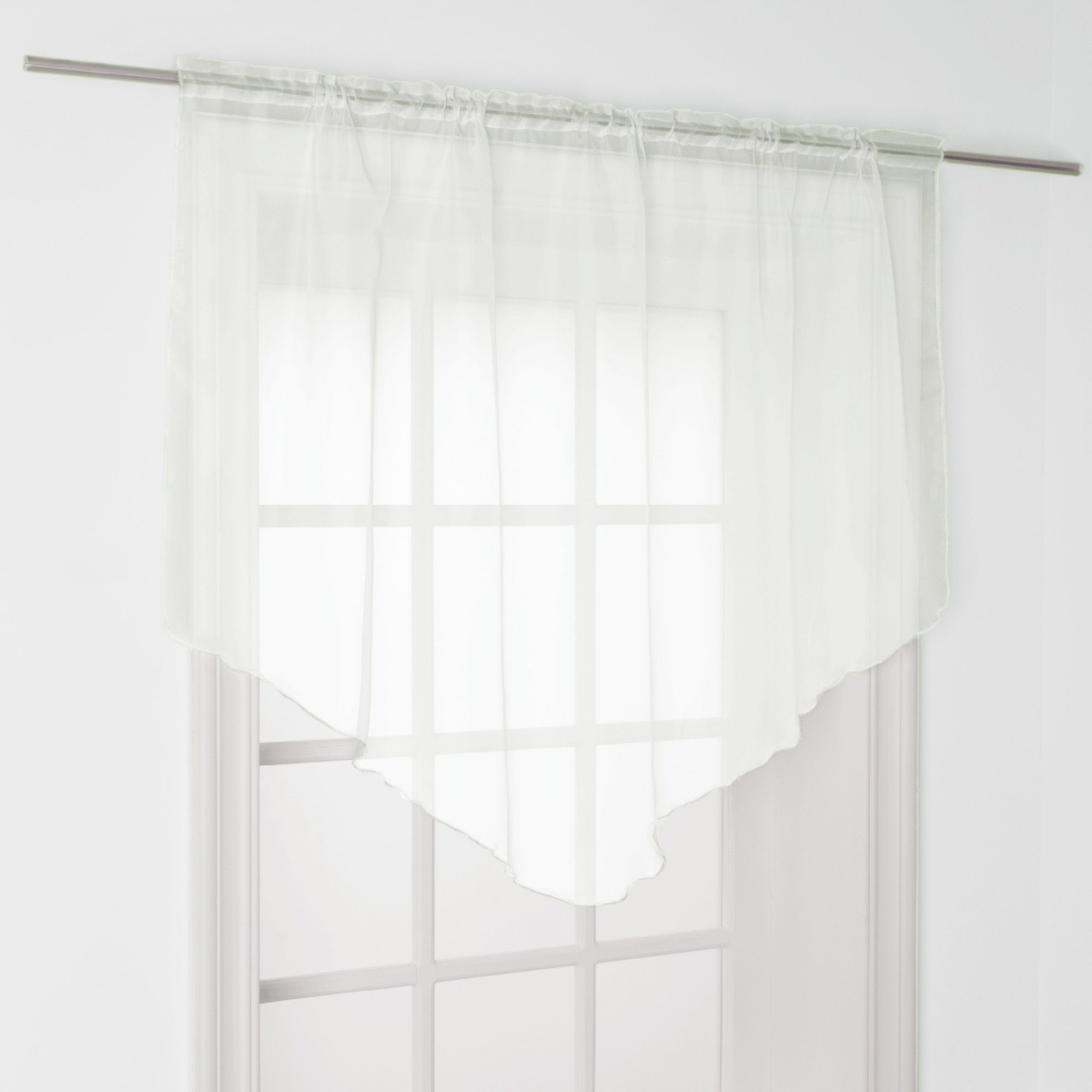 Arsvita Scheibengardine Zipfelgardine mit Tunnelzug, Stangendurchzug, transparent, Kurzgardine 140x100 cm - Bistrogardine, Panneaux Voile, Kurzstore