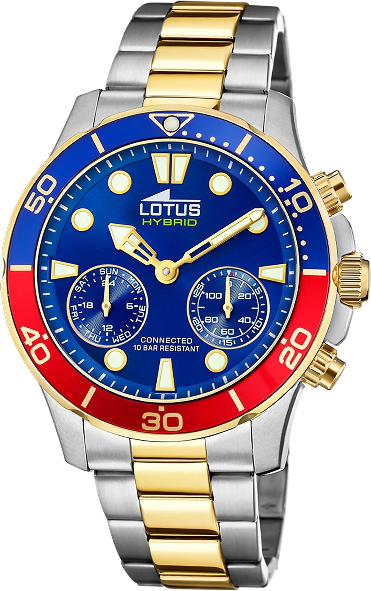 Chronograph Lotus Herrenuhr Edelstahl silbergold