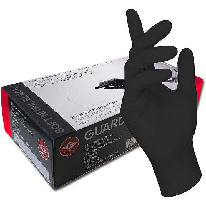 GUARD 5 Einweghandschuhe 100er - Box schwarze Einweghandschuhe - 118320