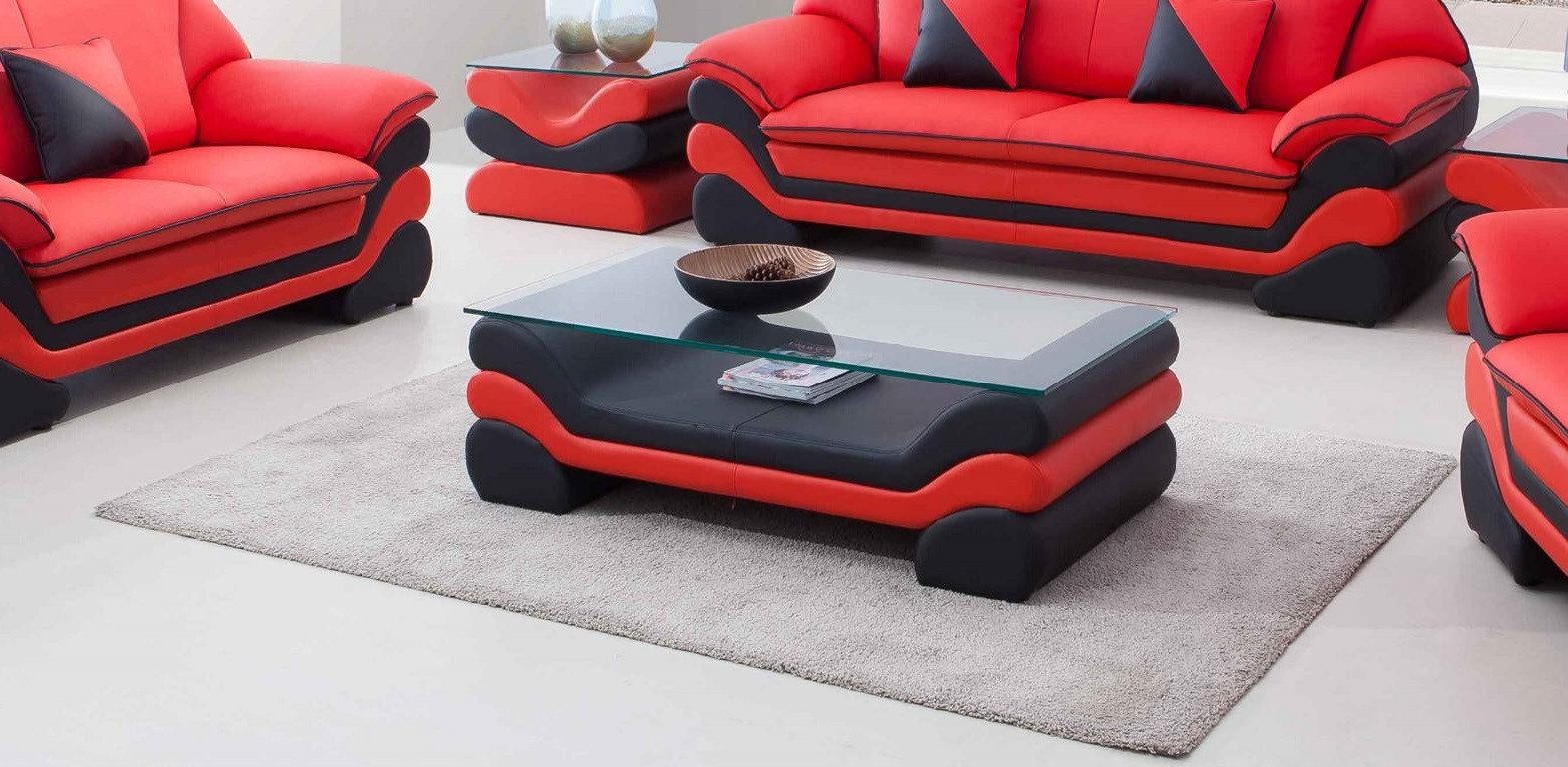 Xlmoebel Couchtisch Designercouchtisch aus Leder und Glas in klassischem Stil (Couchtisch 0613Couchtisch), Hergestellt in Europa