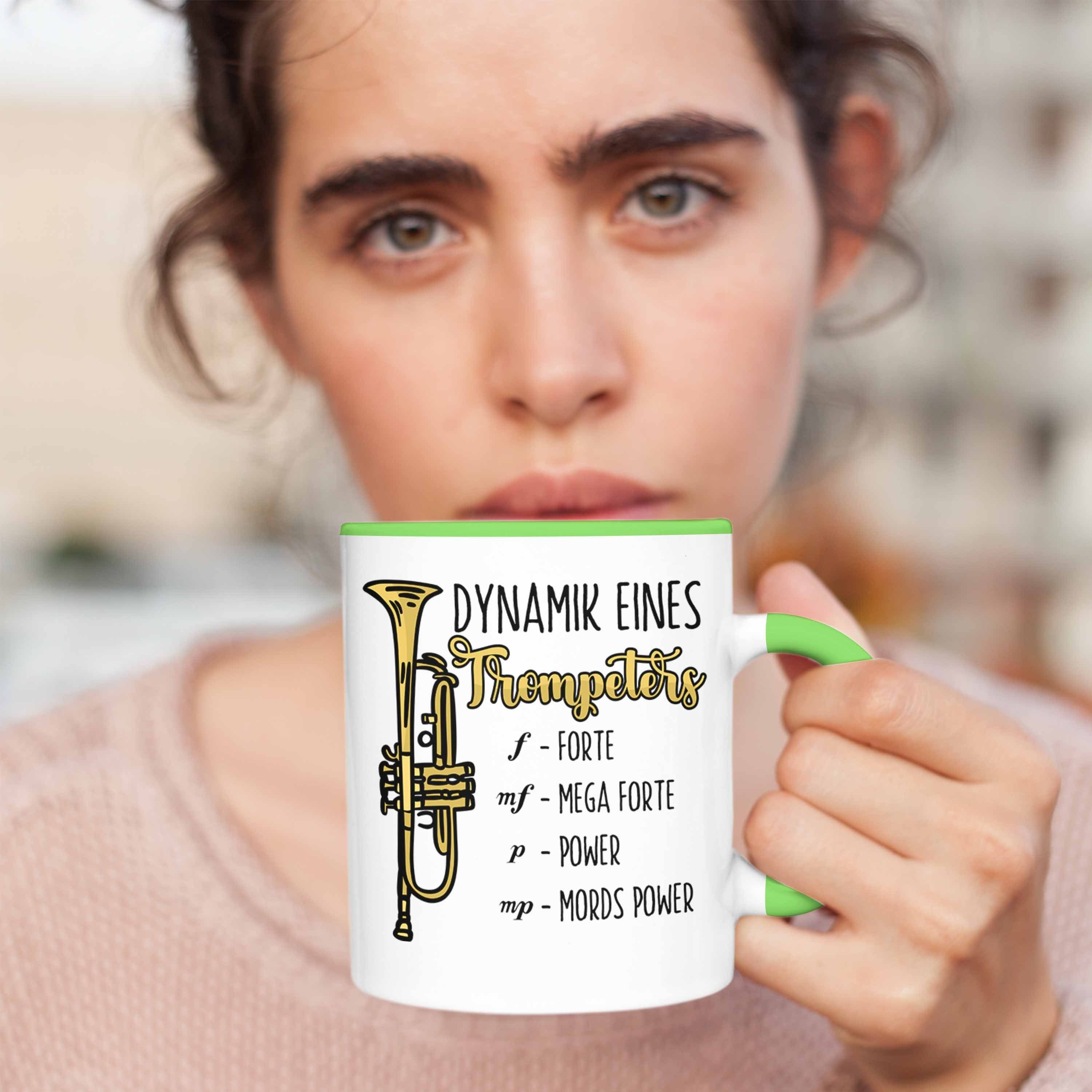 Trompete für Tasse Tasse Geschenk Grün Lustige Trompeten-Spieler Trendation