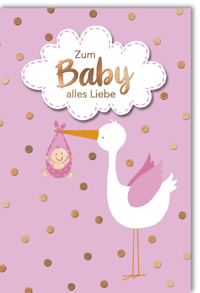 Grußkarten Geburt – Baby – Freudiges Ereignis - Karte mit Umschlag - Zum Baby all