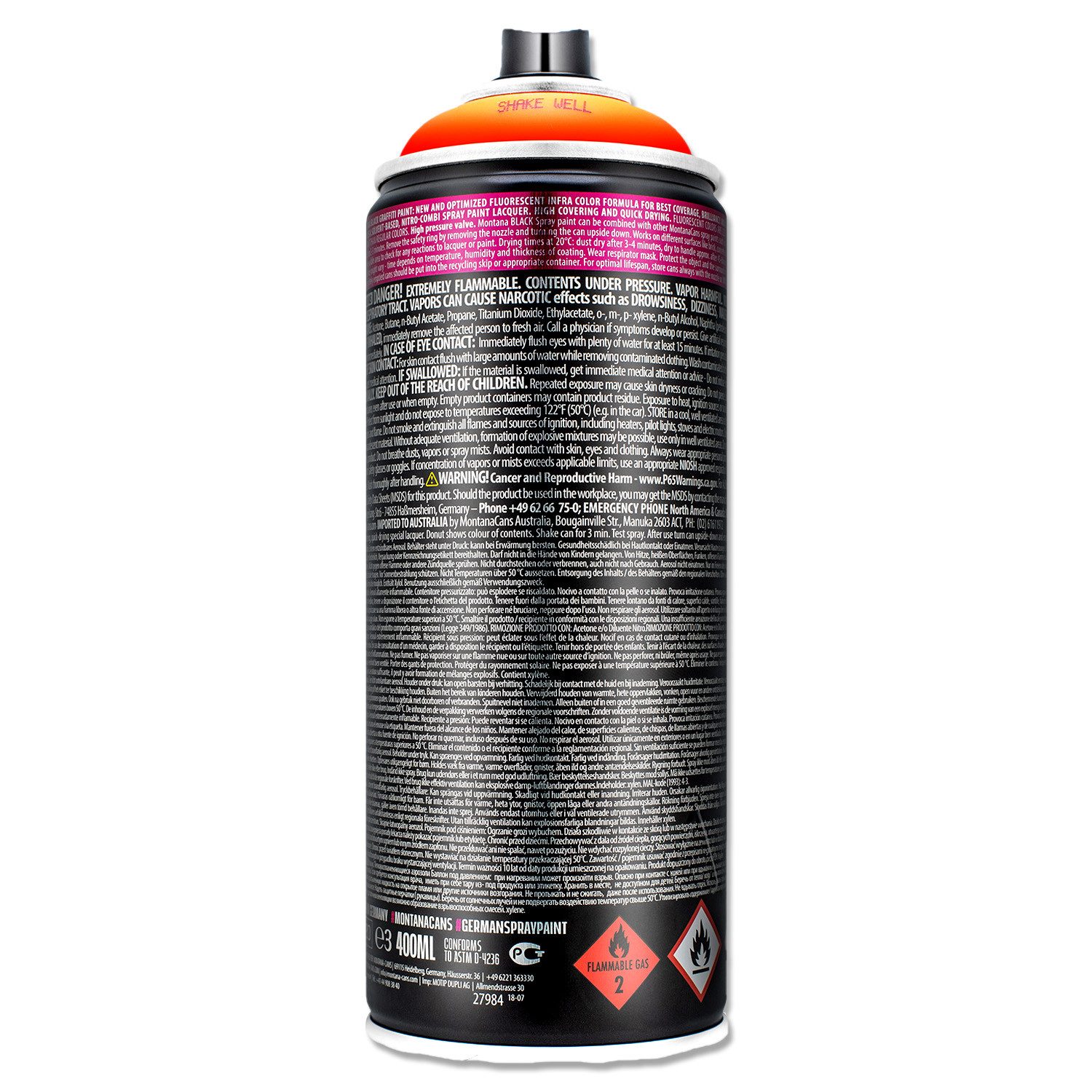 Montana Cans Sprühlack Spraydose Neon 400ml fluoreszierend, 6 Farben, Montana BLACK INFRA – Bild 2 von 4