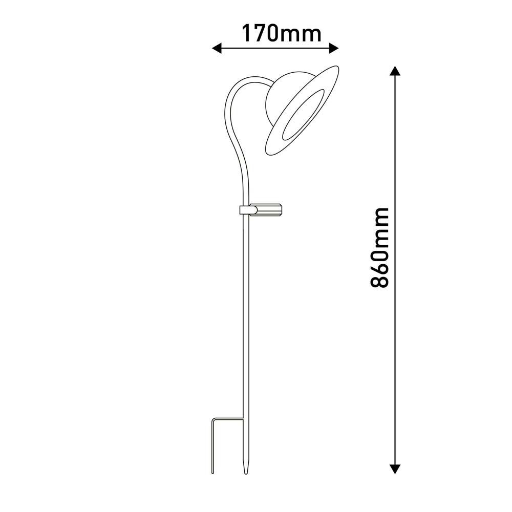 näve LED Solarleuchte, Leuchtmittel nicht inklusive, Steckleuchte Solarleuchte Gartenlampe Erdspieß IP44 Akku schwarz LED H