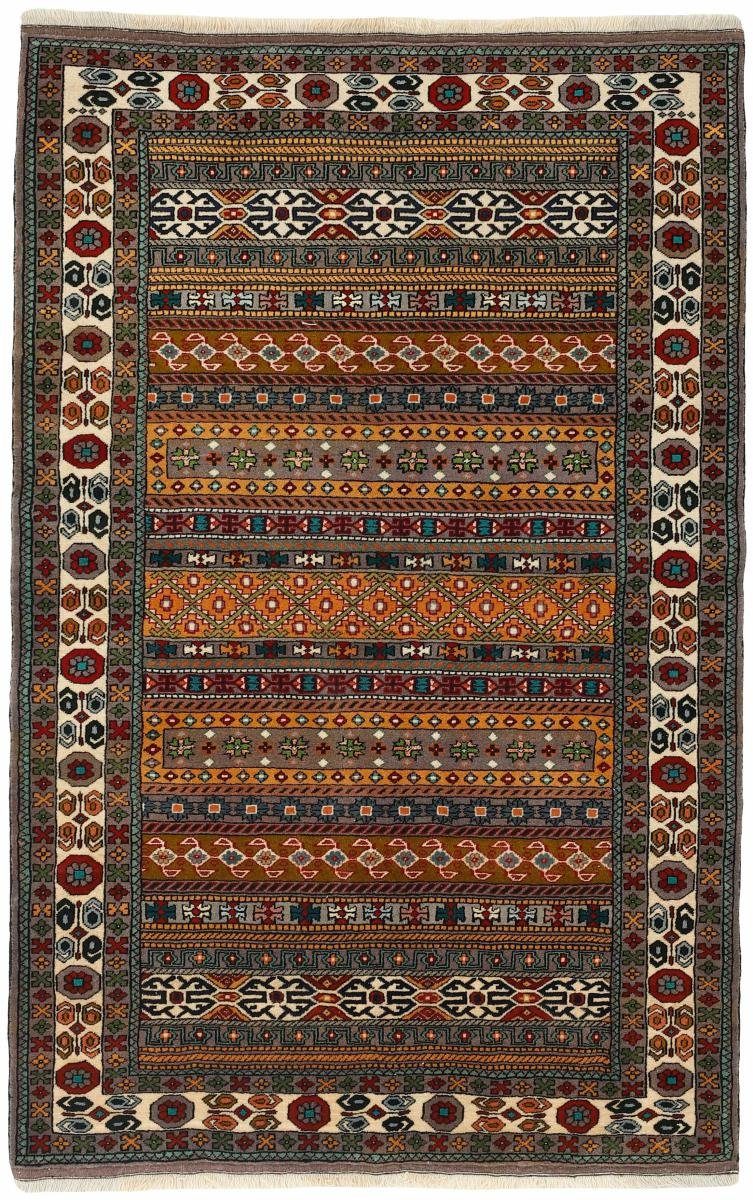 Orientteppich Turkaman 135x206 Handgeknüpfter Orientteppich / Perserteppich, Nain Trading, rechteckig, Höhe: 6 mm