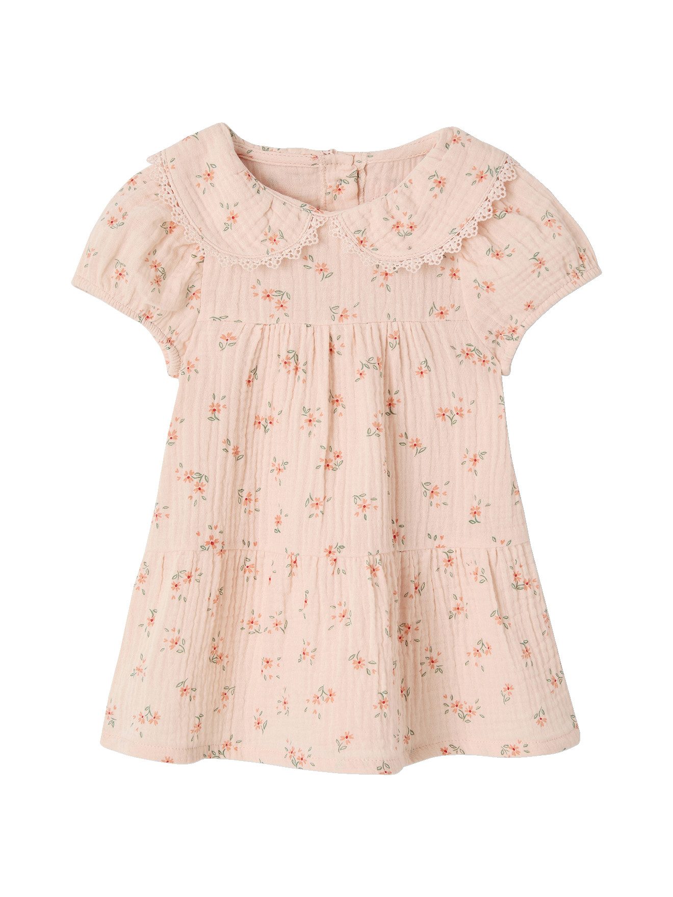 Minikleid Mädchen Baby Kleid mit Bubikragen
