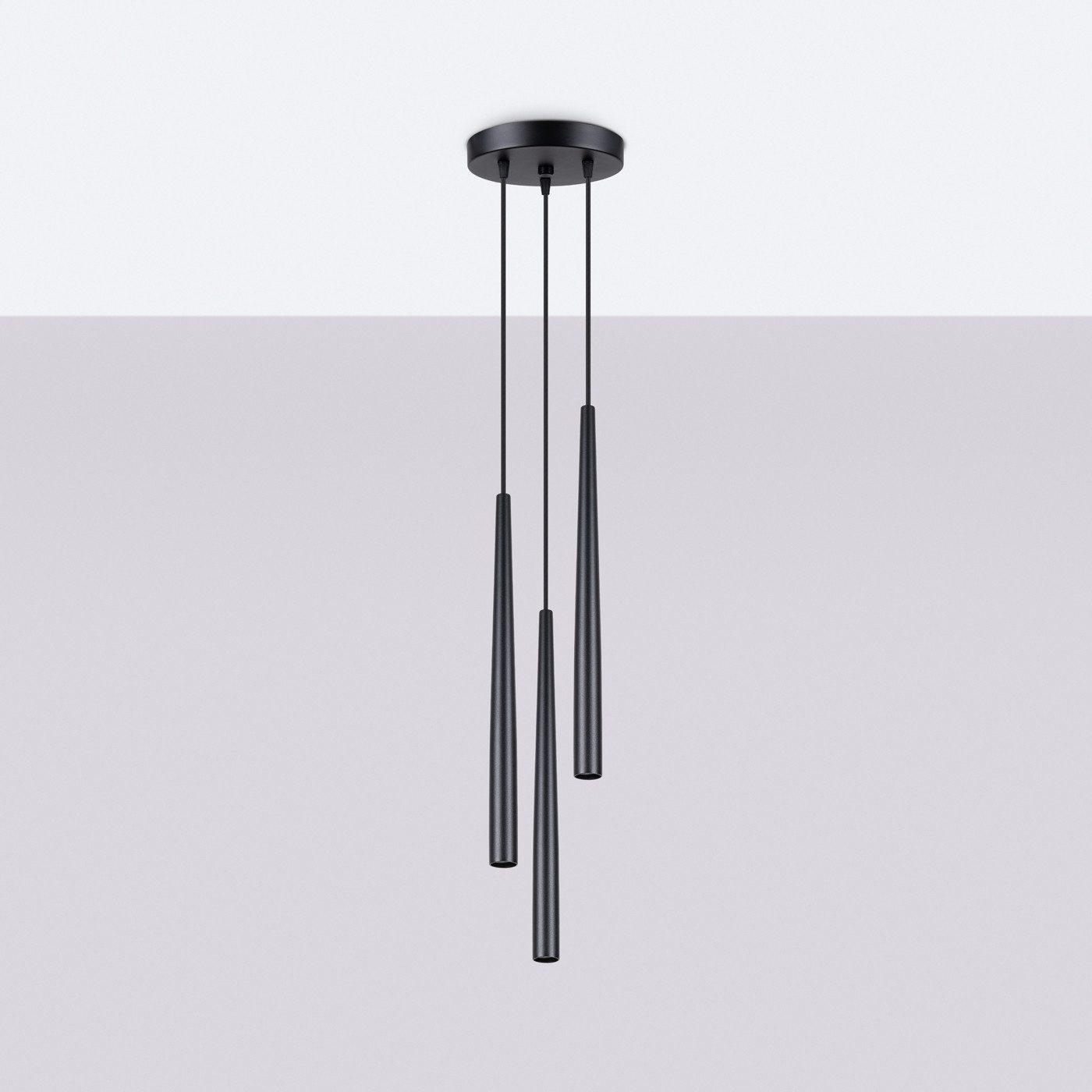 SOLLUX lighting Hängeleuchte Pendelleuchte Bliss 3P Schwarz, Nicht enthalten