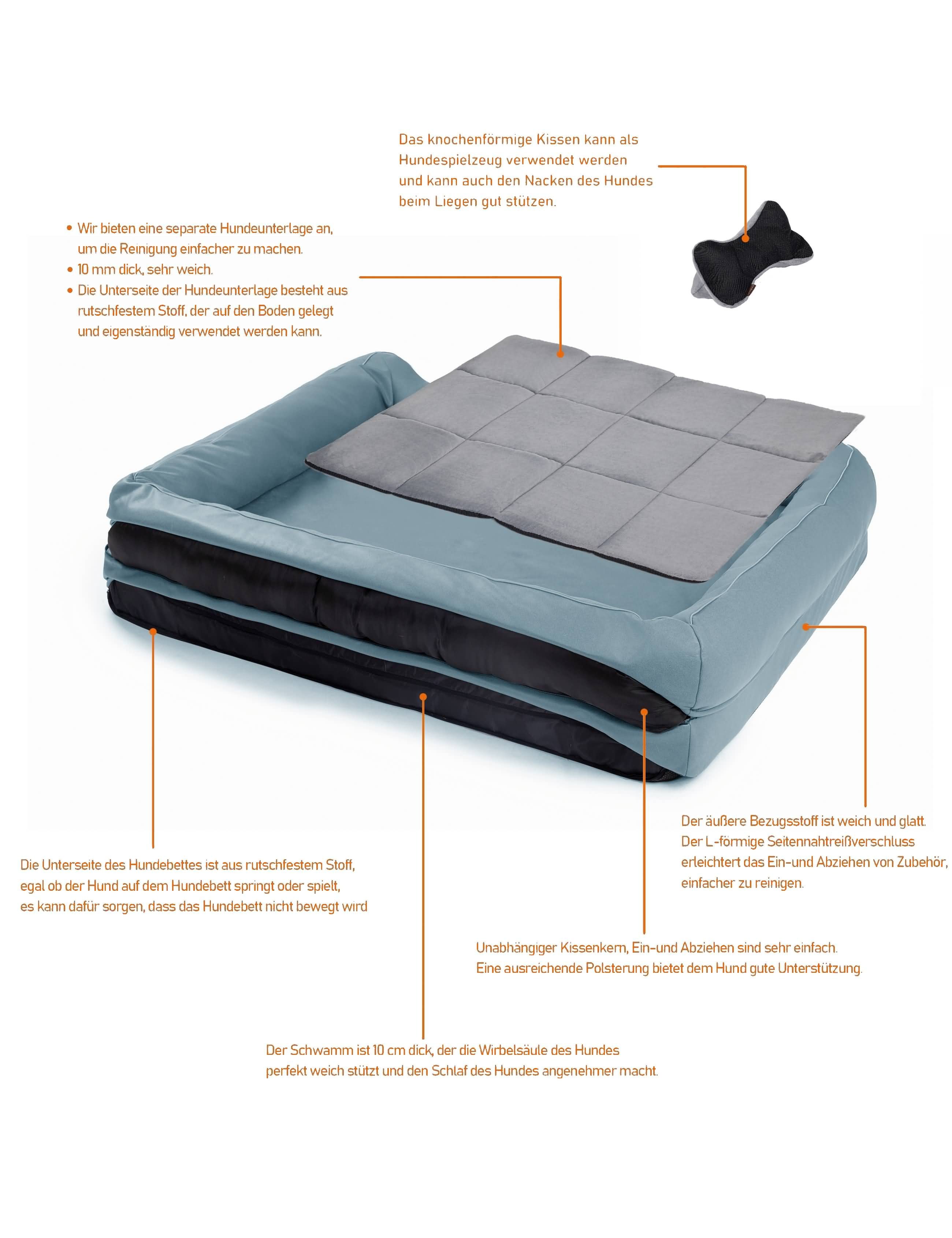 RAIKOU Hundematratze Tierbett / Hundekissen / Hundesofa / Hundmatte / Hundekissen / Weich